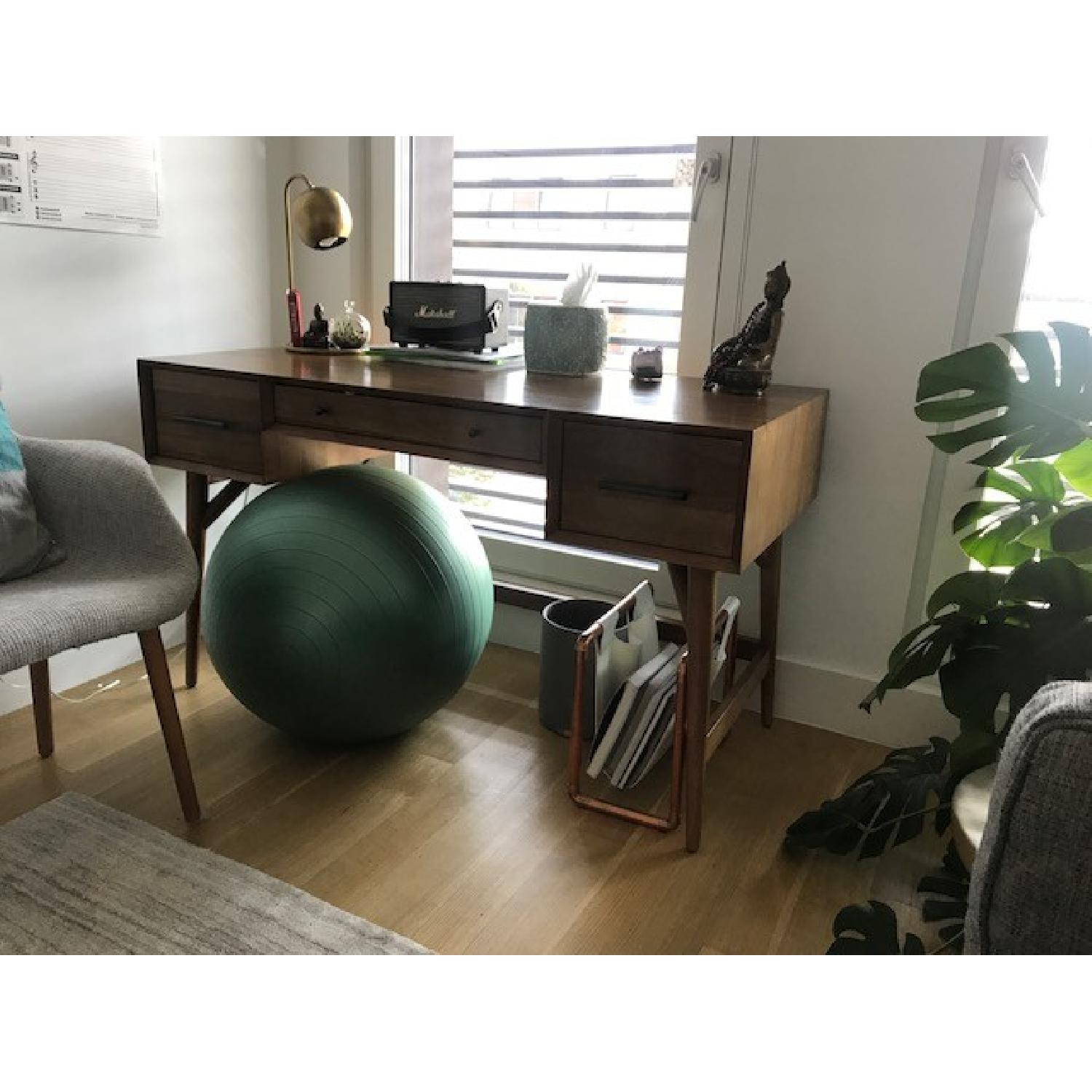 West Elm Mid Century Desk in Acorn - image-1