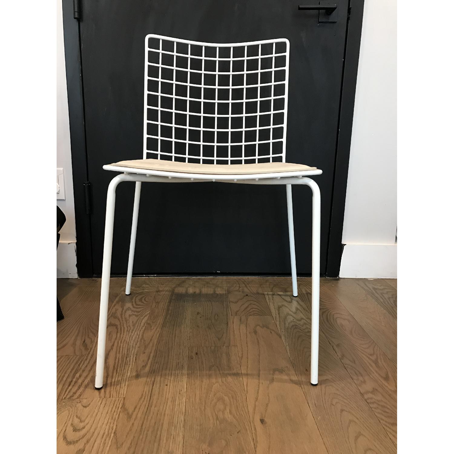 CB2 White Wire Chairs - image-1