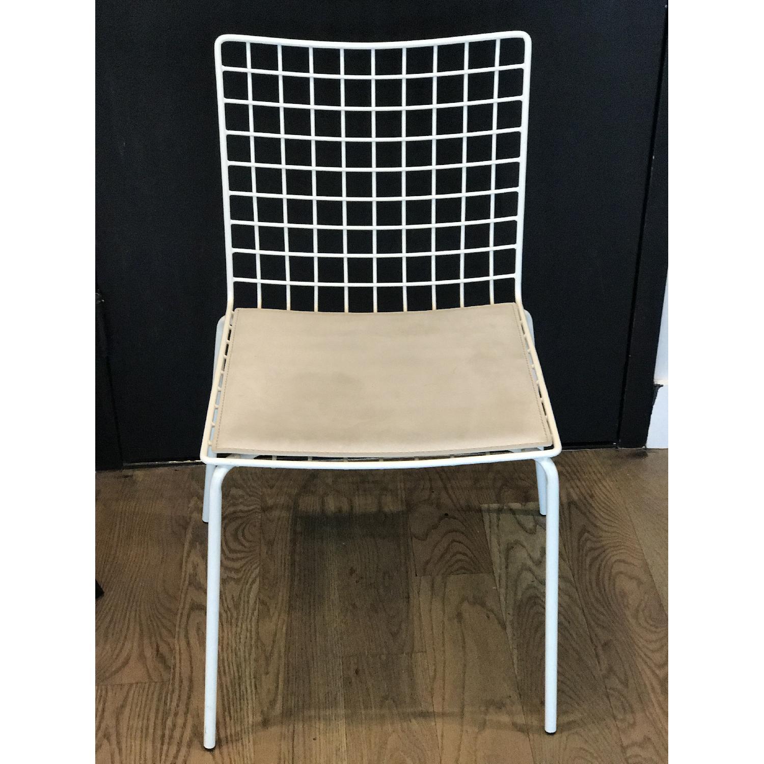 CB2 White Wire Chairs - image-2