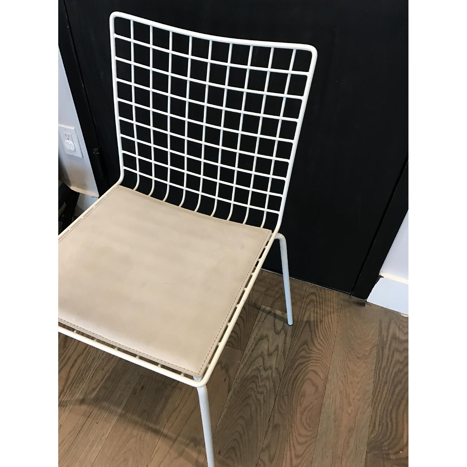 CB2 White Wire Chairs - image-3