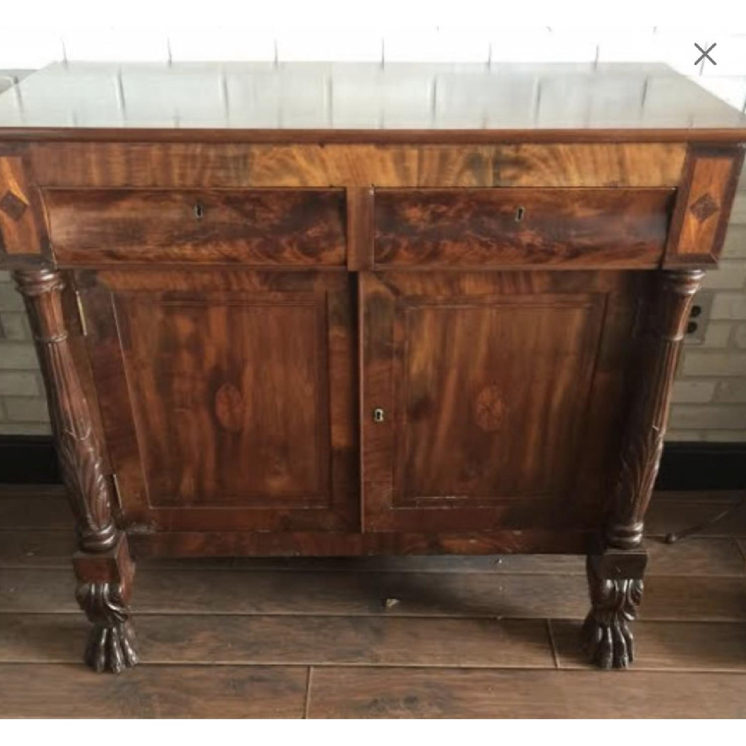 American Empire Mahogany Wood Cabinet - image-1