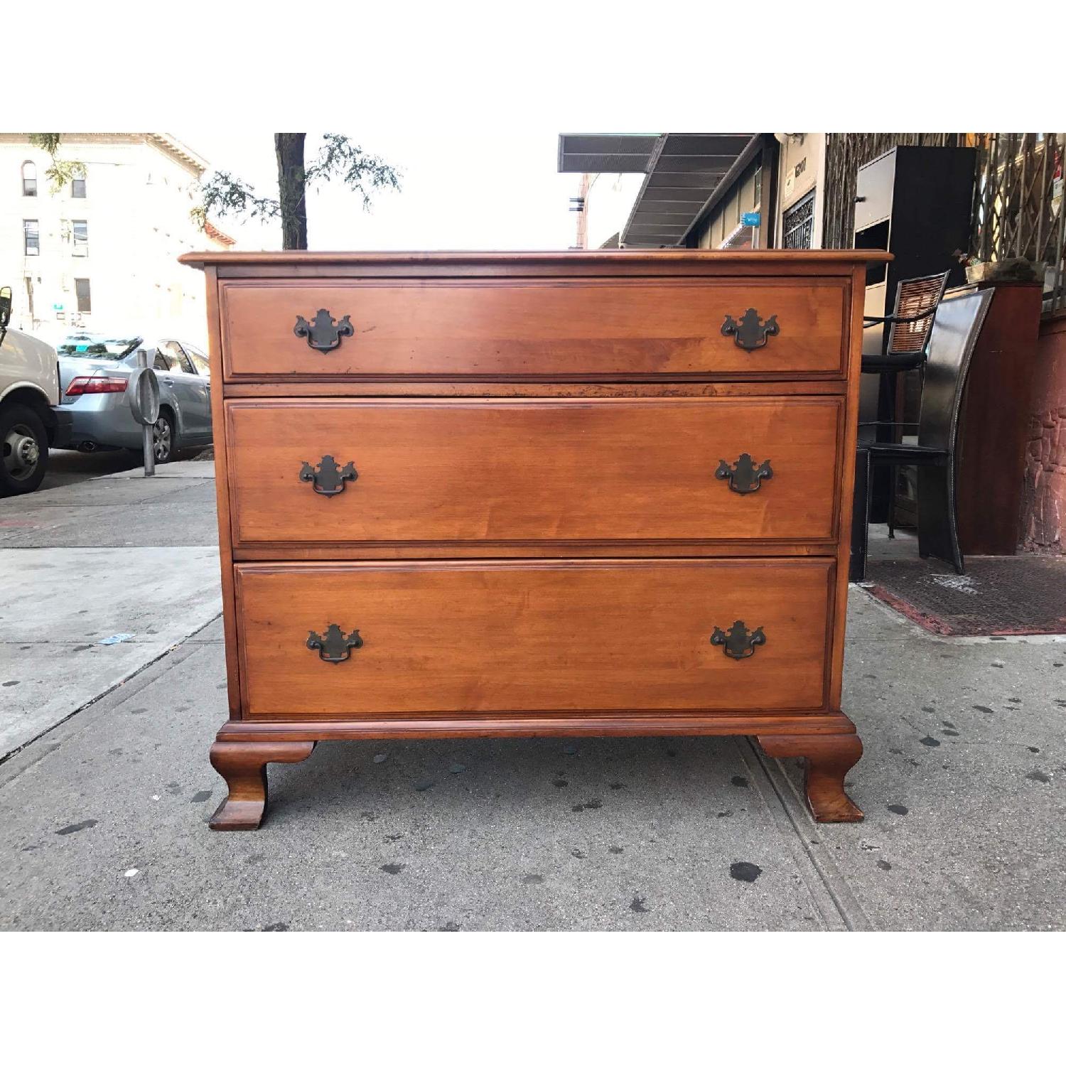 Antique 1940s Nantucket Post 3 Drawer Maple Desser - image-1