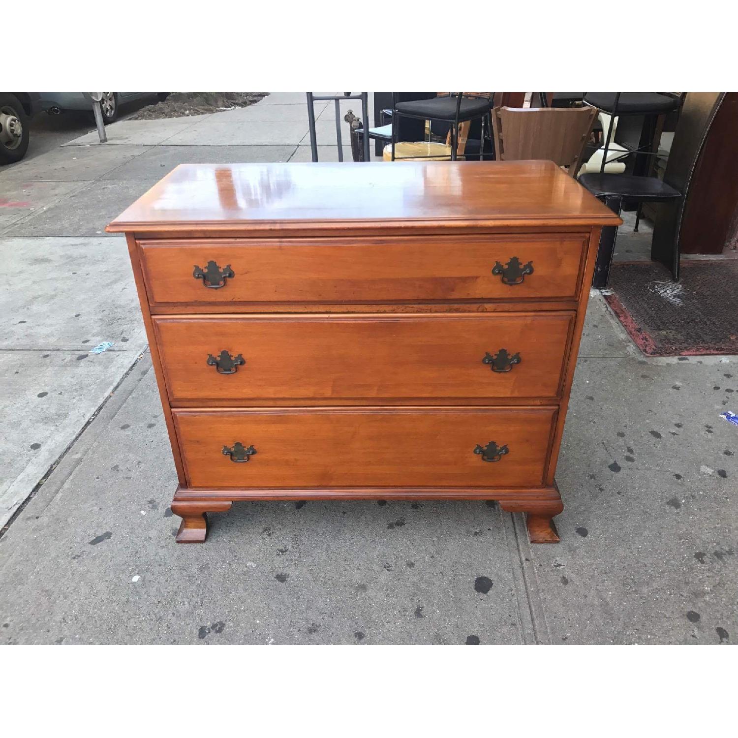 Antique 1940s Nantucket Post 3 Drawer Maple Desser - image-2