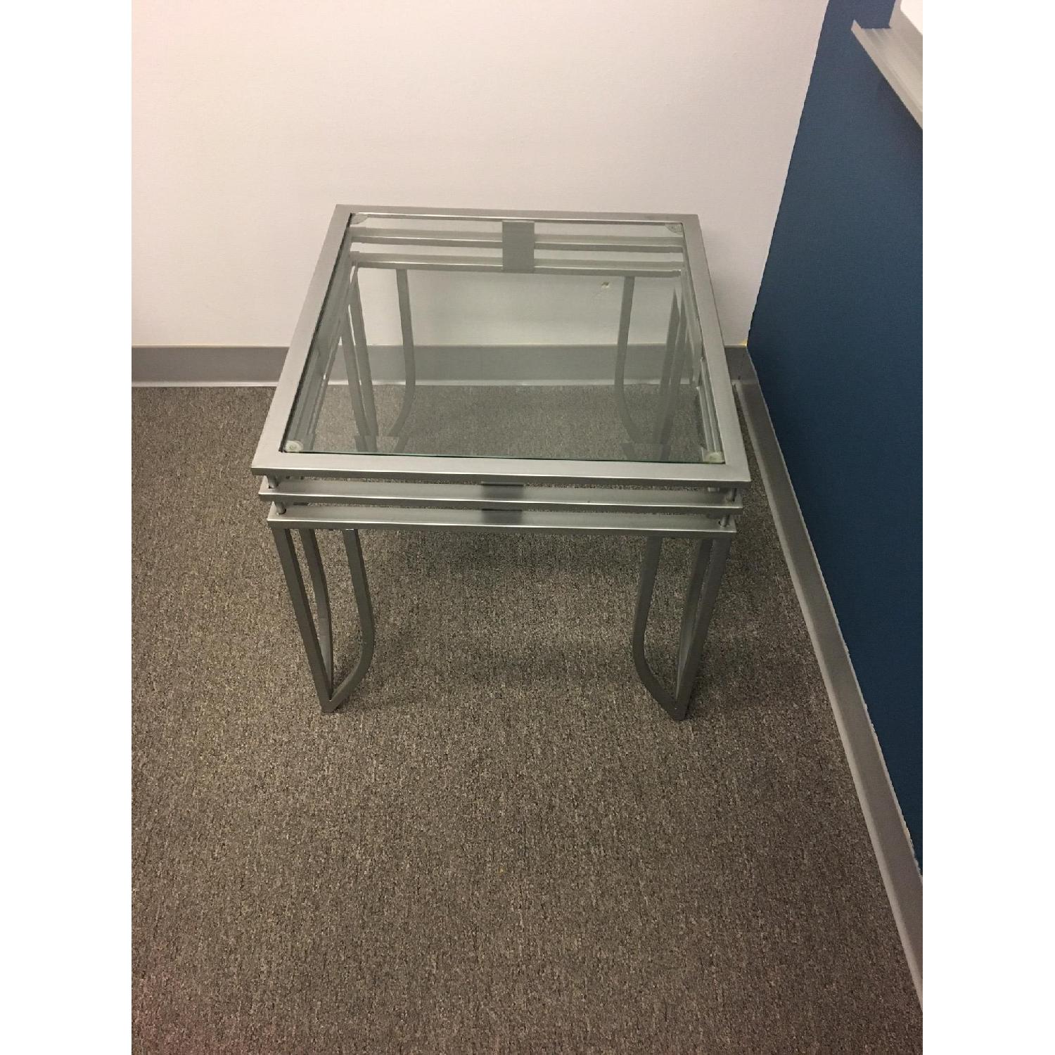Glass Coffee Table + 2 Matching Side Tables - image-11