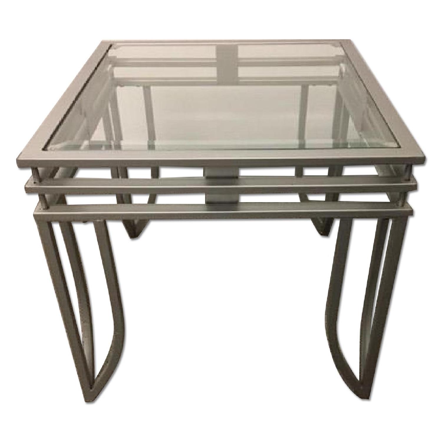 Glass Coffee Table + 2 Matching Side Tables - image-12