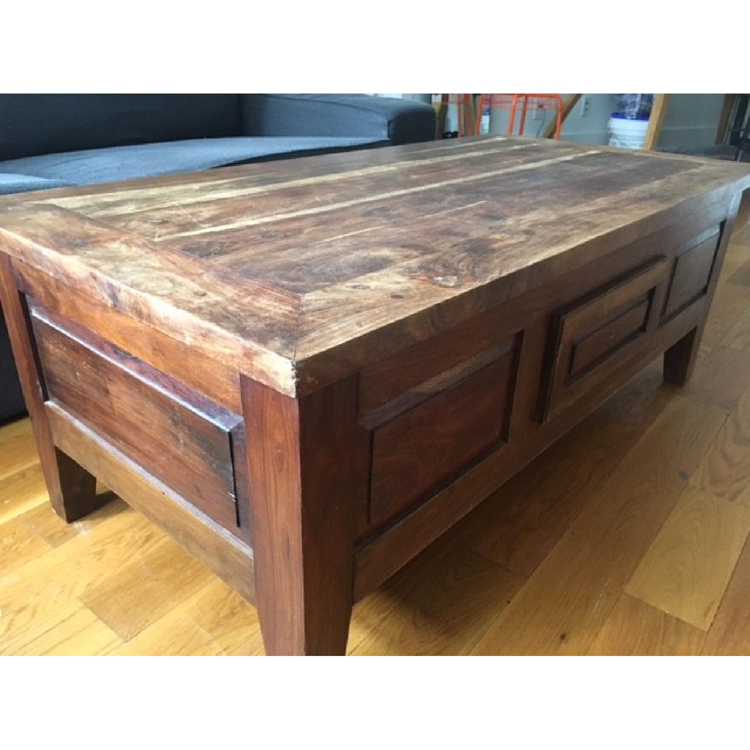Antique Wood Coffee Table - image-2