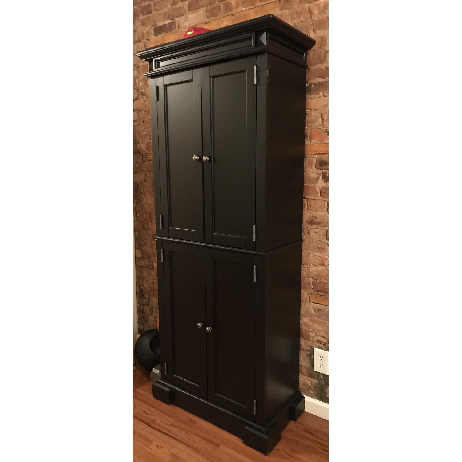 Black Wood Storage Cabinet - image-1