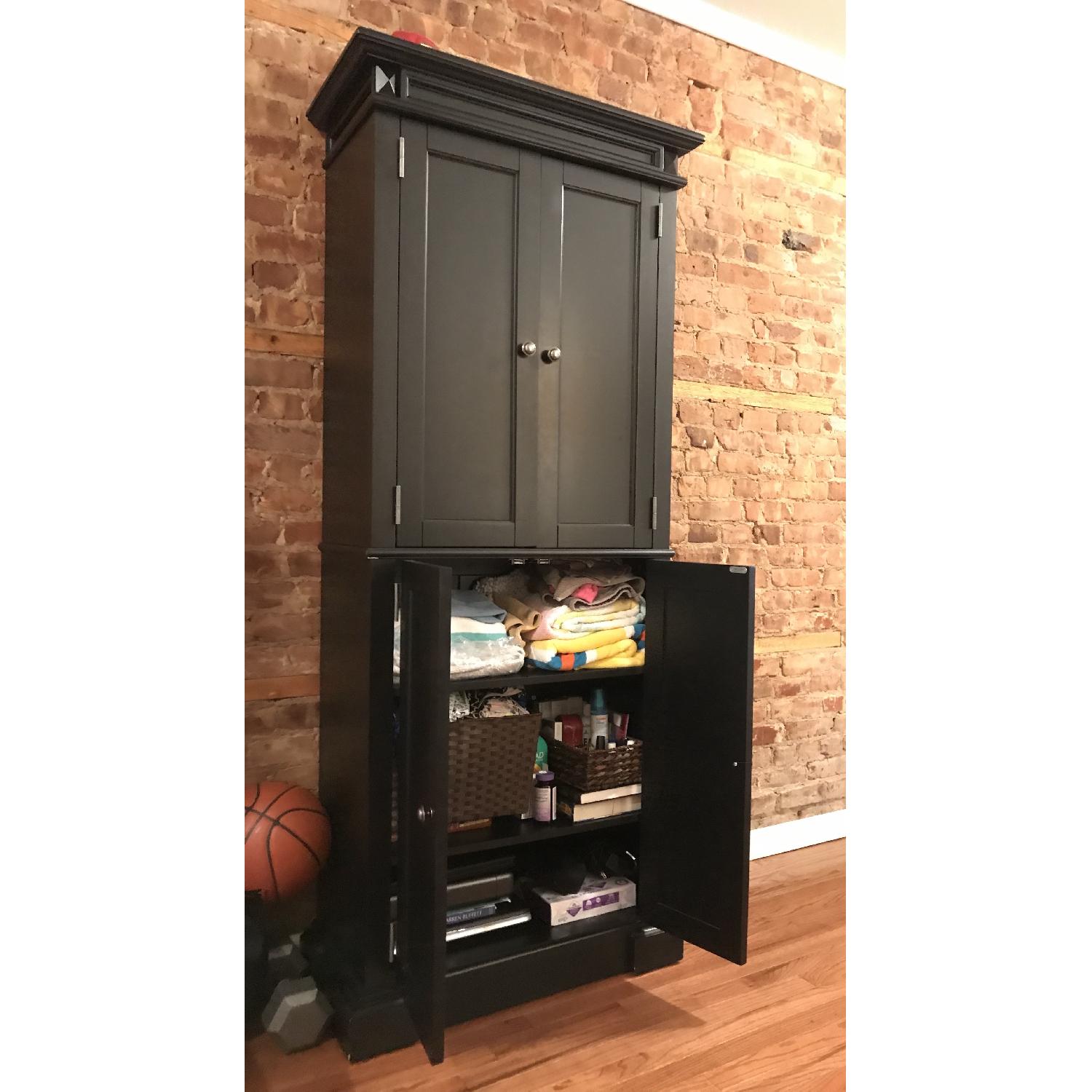 Black Wood Storage Cabinet - image-4