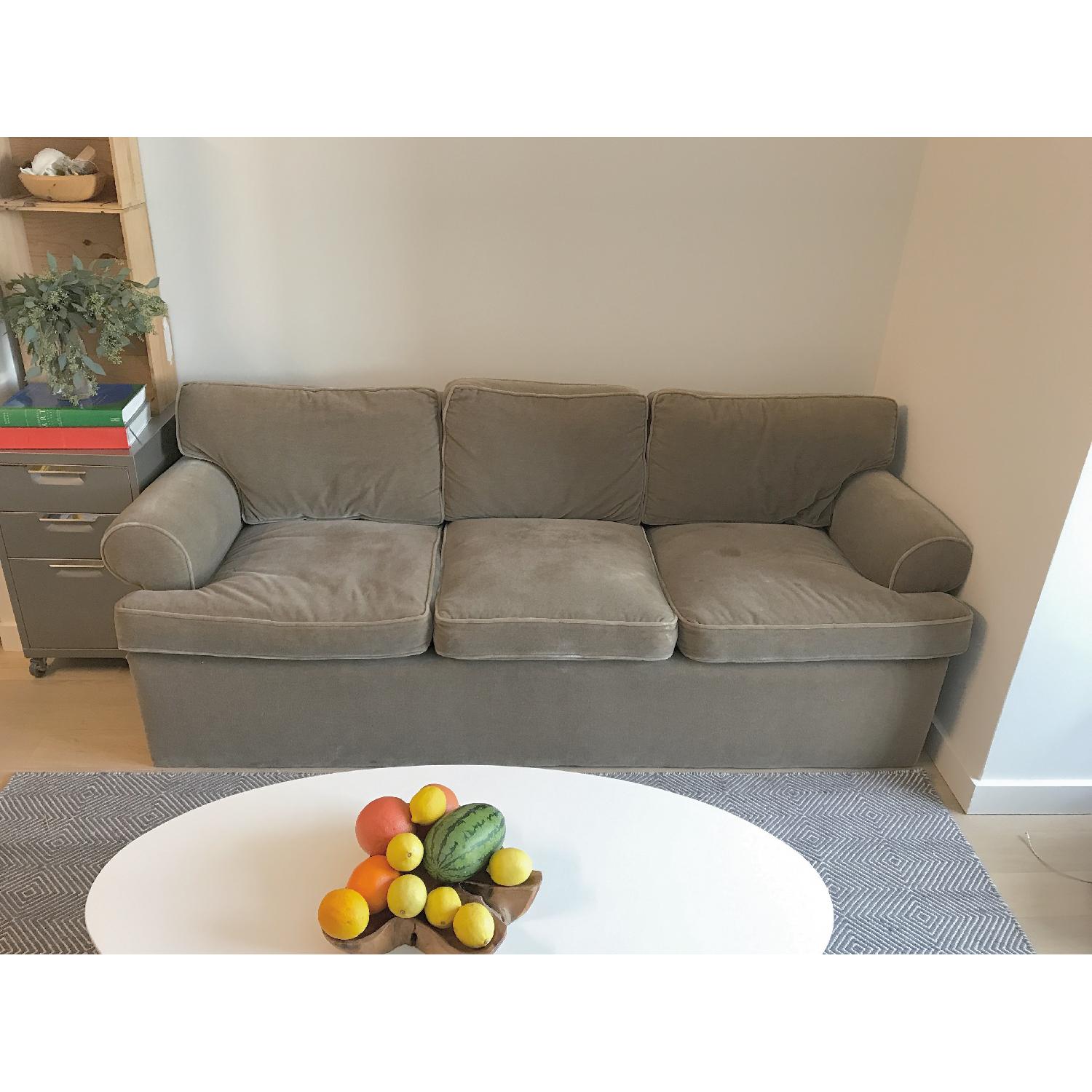 Custom Olive Mohair Couch - image-2