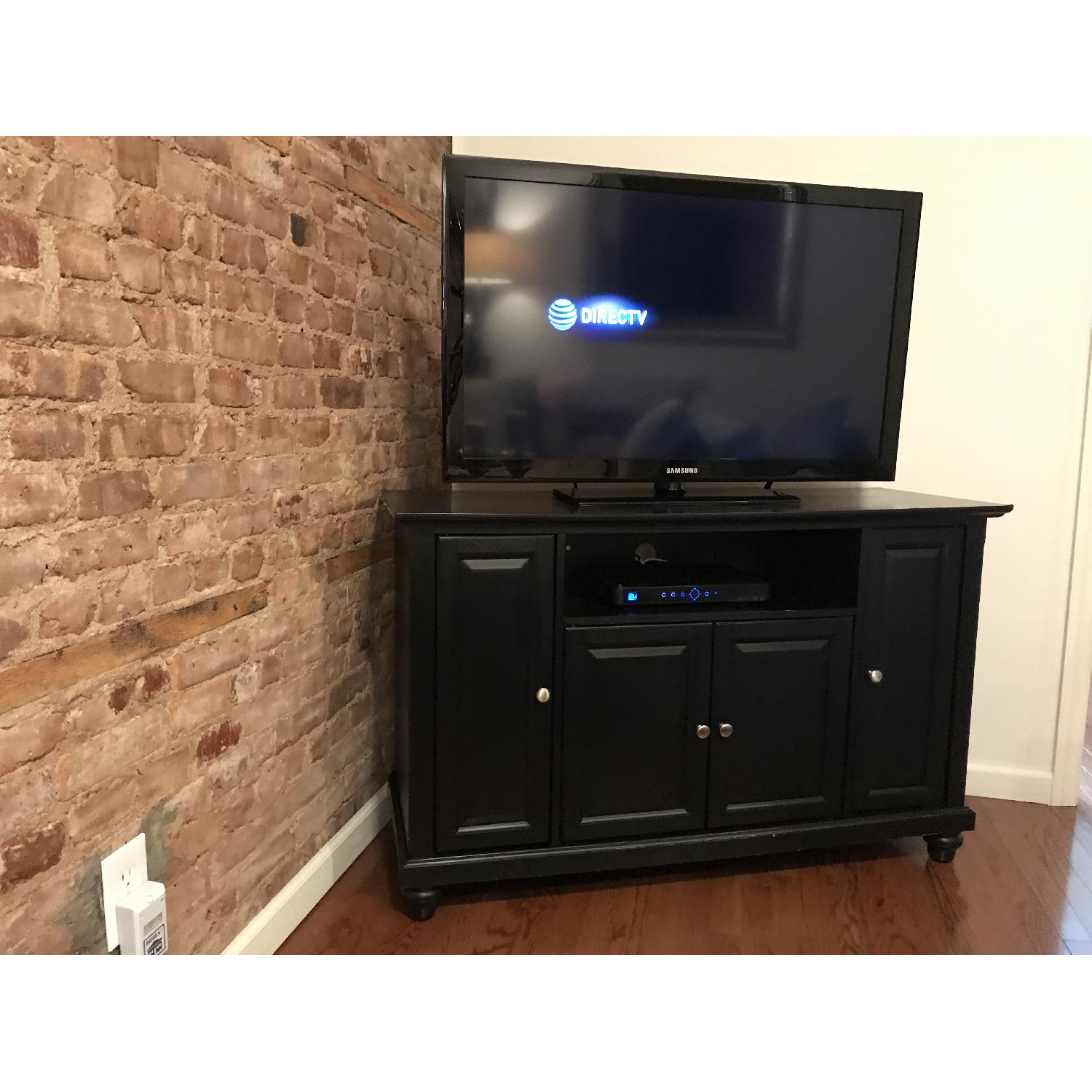 Black Wood TV Stand - image-1