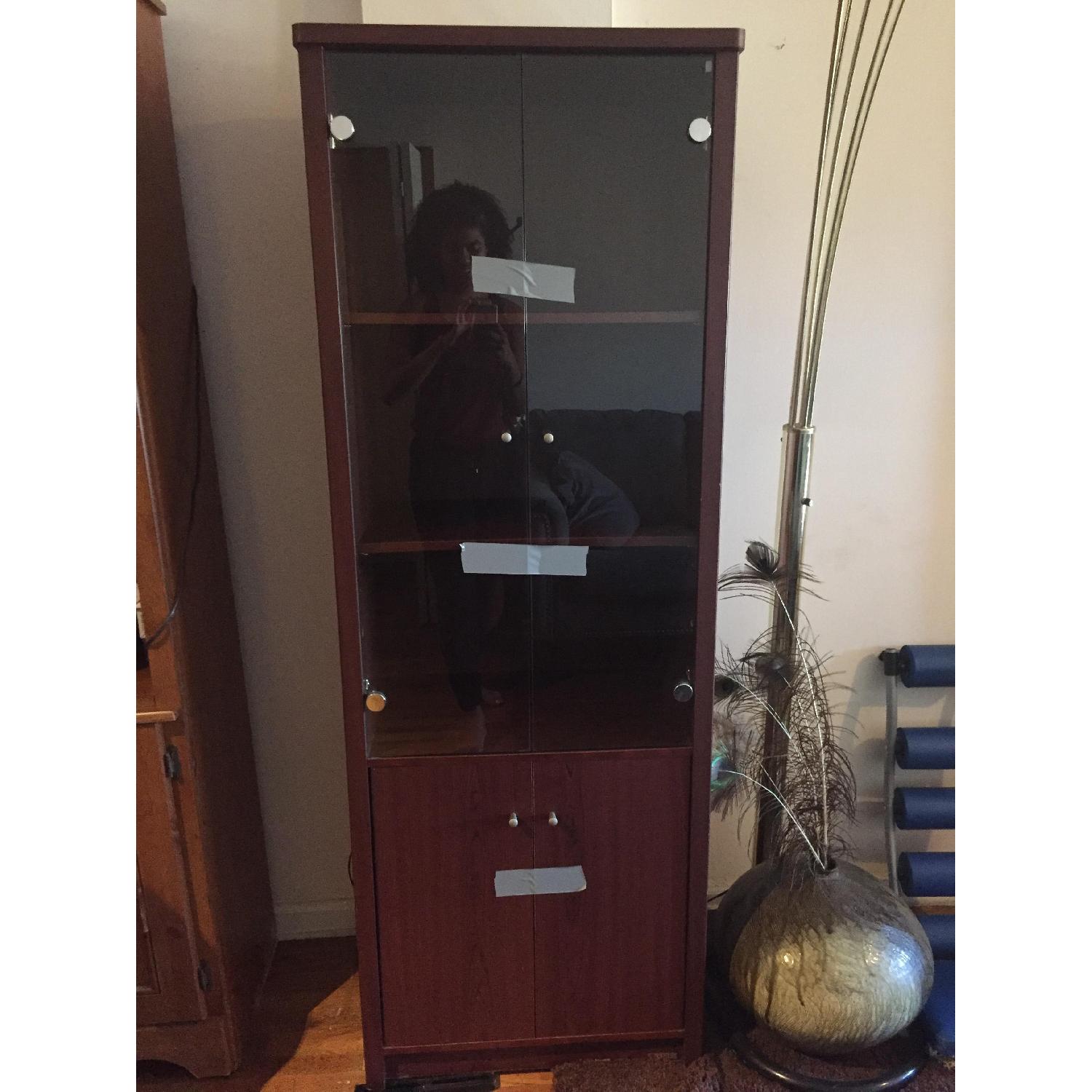 Wood Bookshelf w/ Drawers - image-1