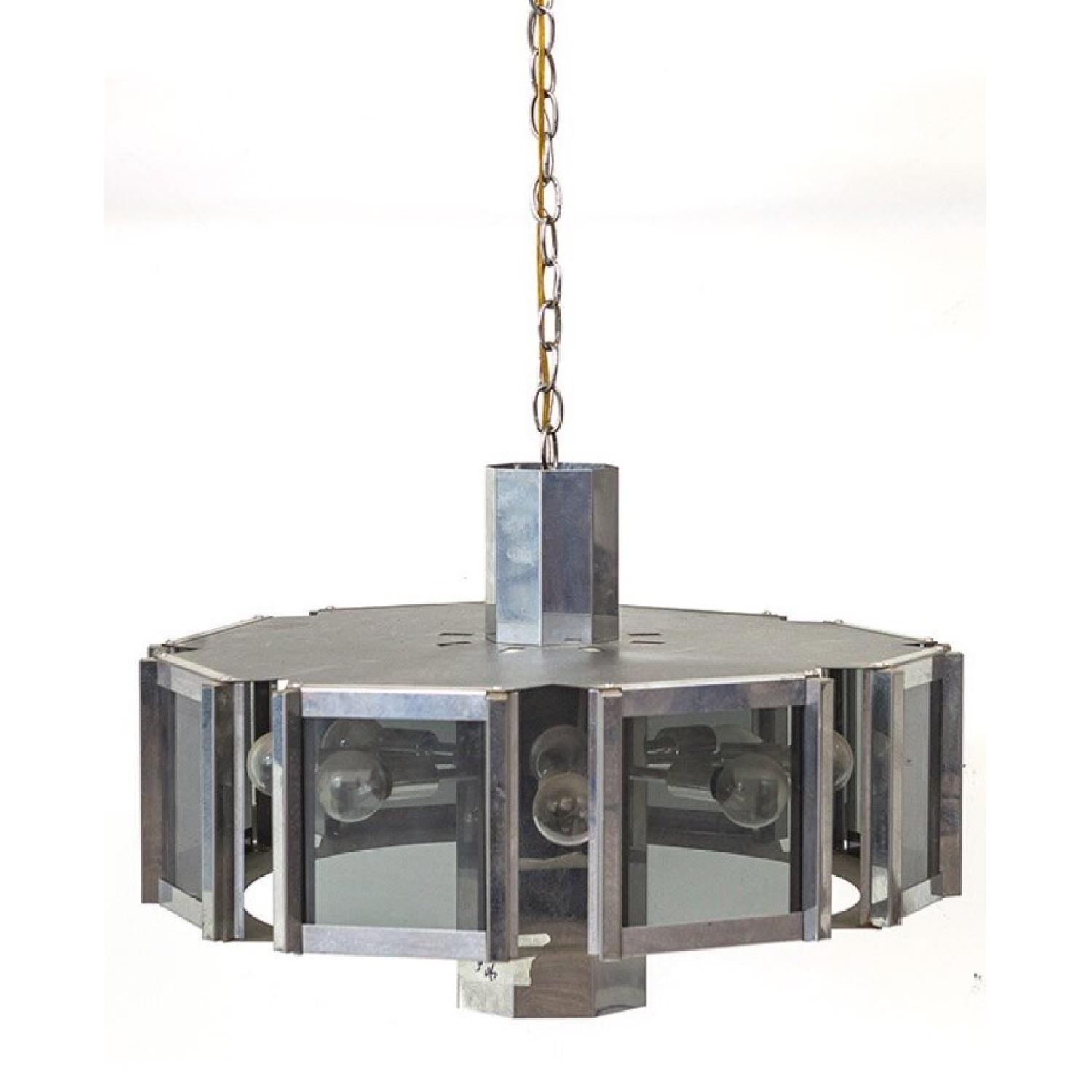 Frederick Raymond Mid Century Modern 70's Chrome Chandelier - image-0