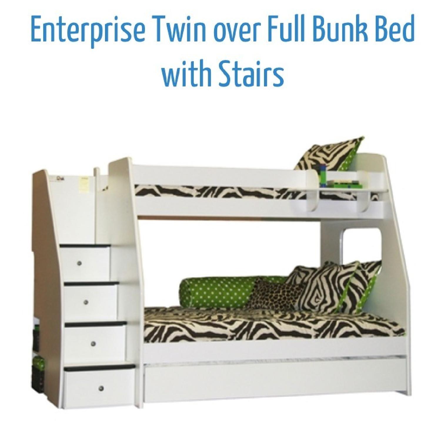 Berg Enterprise Twin Over Full Bunk Bed w/ Stairs & 2 Drawers - image-4