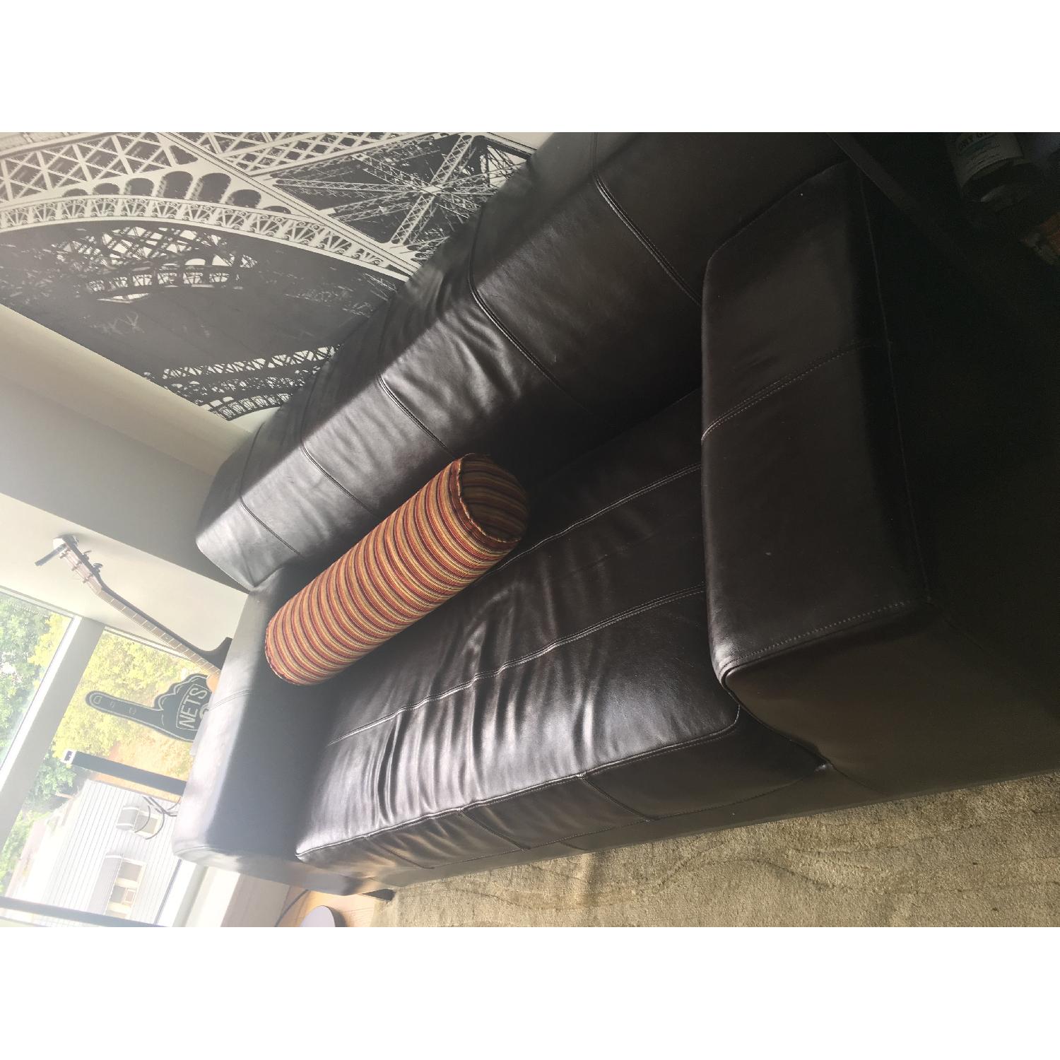 Faux Leather Sofa + Chaise Lounge - image-2