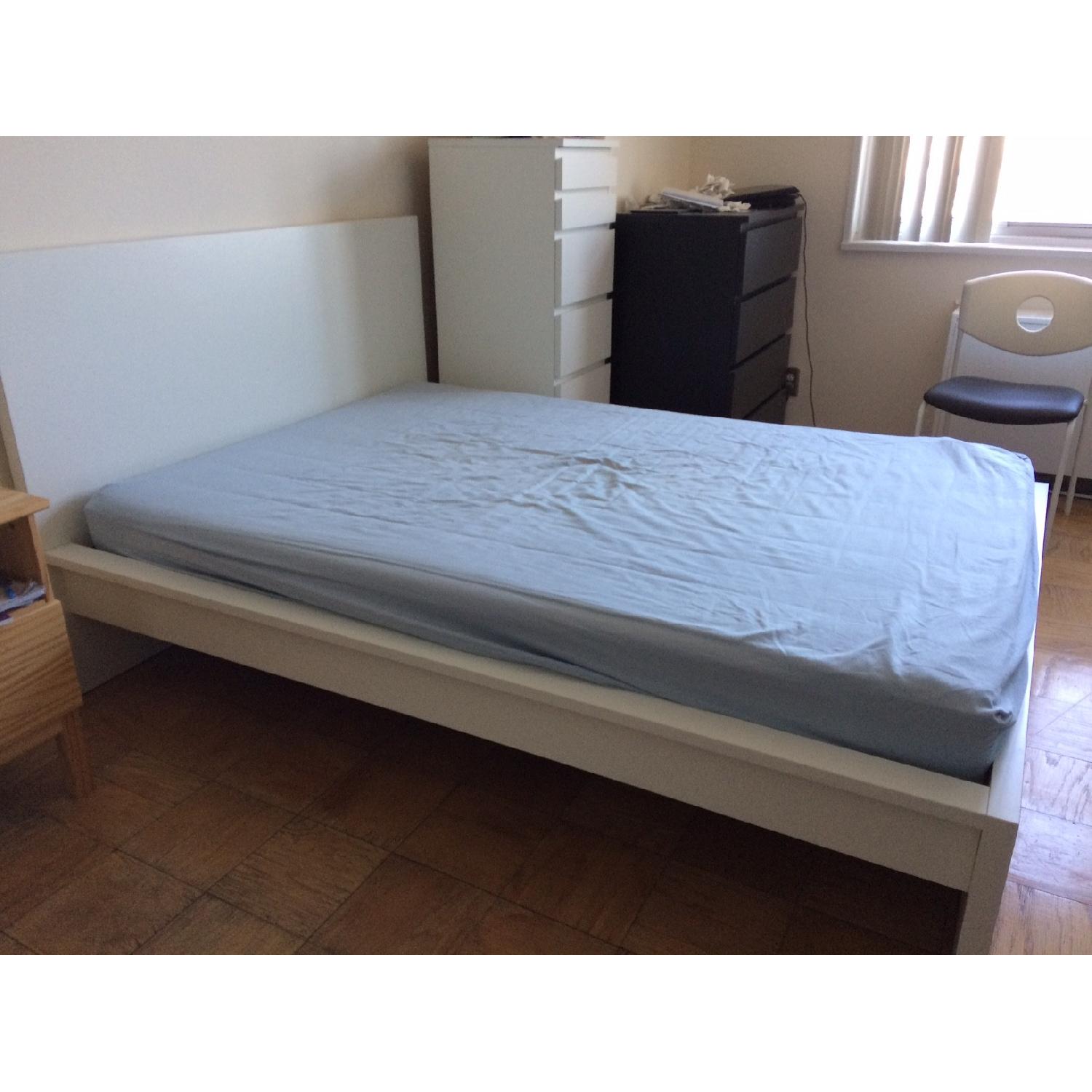 Ikea Malm Full White Bed Frame w/ Lonset Slatted Base - image-5