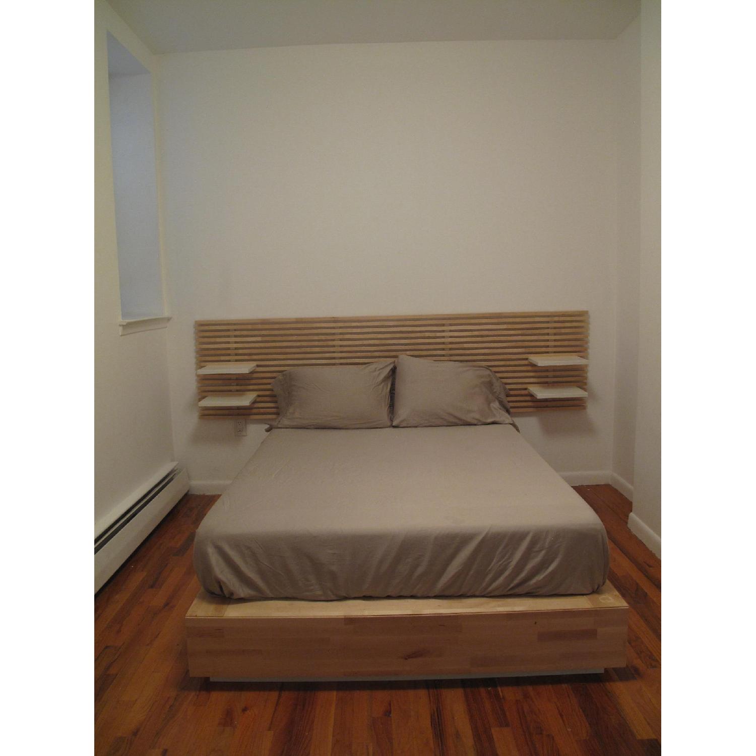 Ikea Mandal Double Bed w/ Storage Drawers & Shelves AptDeco