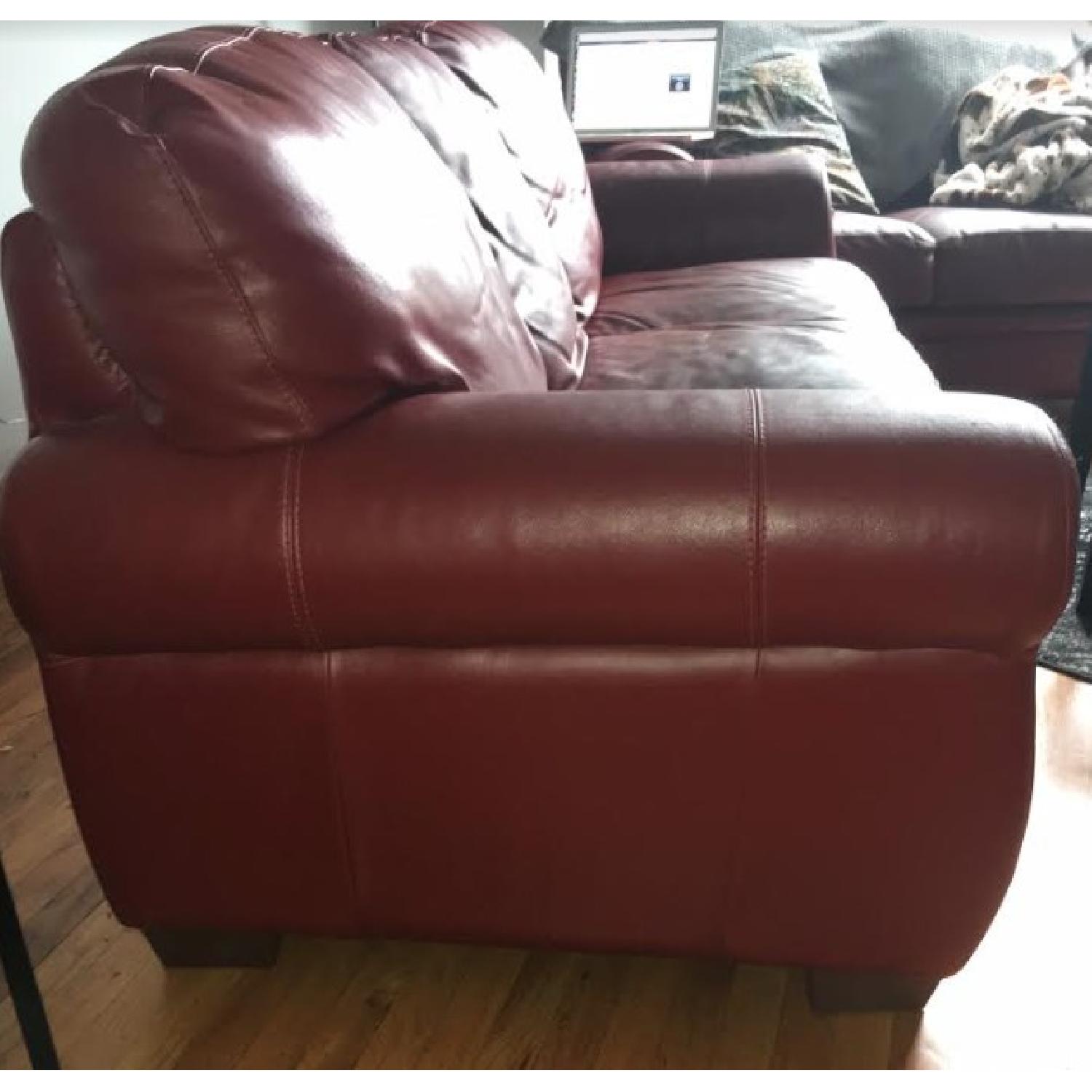 Macy's Natuzzi Red Leather 3-Seater Sleeper Sofa - image-2