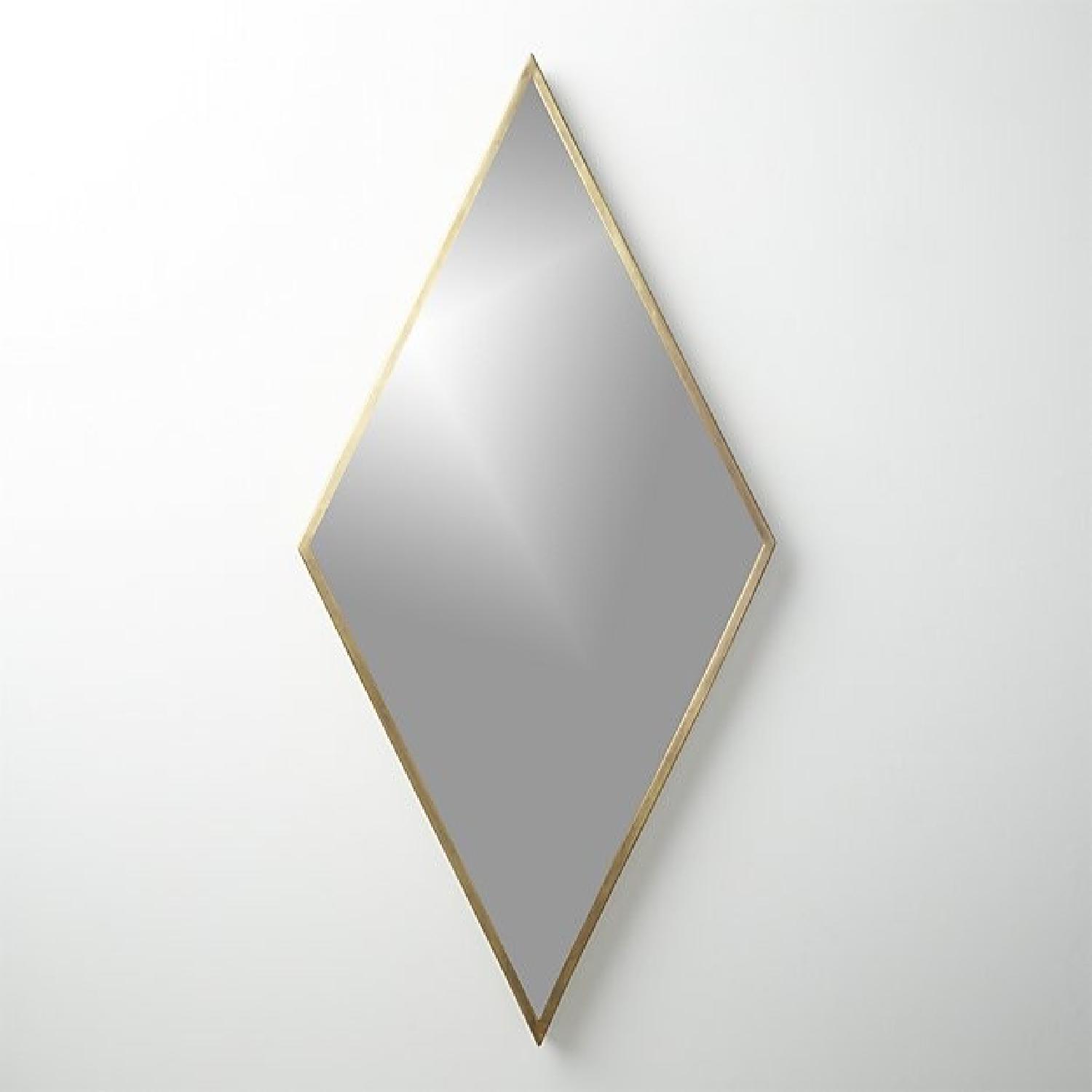 CB2 Diamond Brass Wall Mirror AptDeco