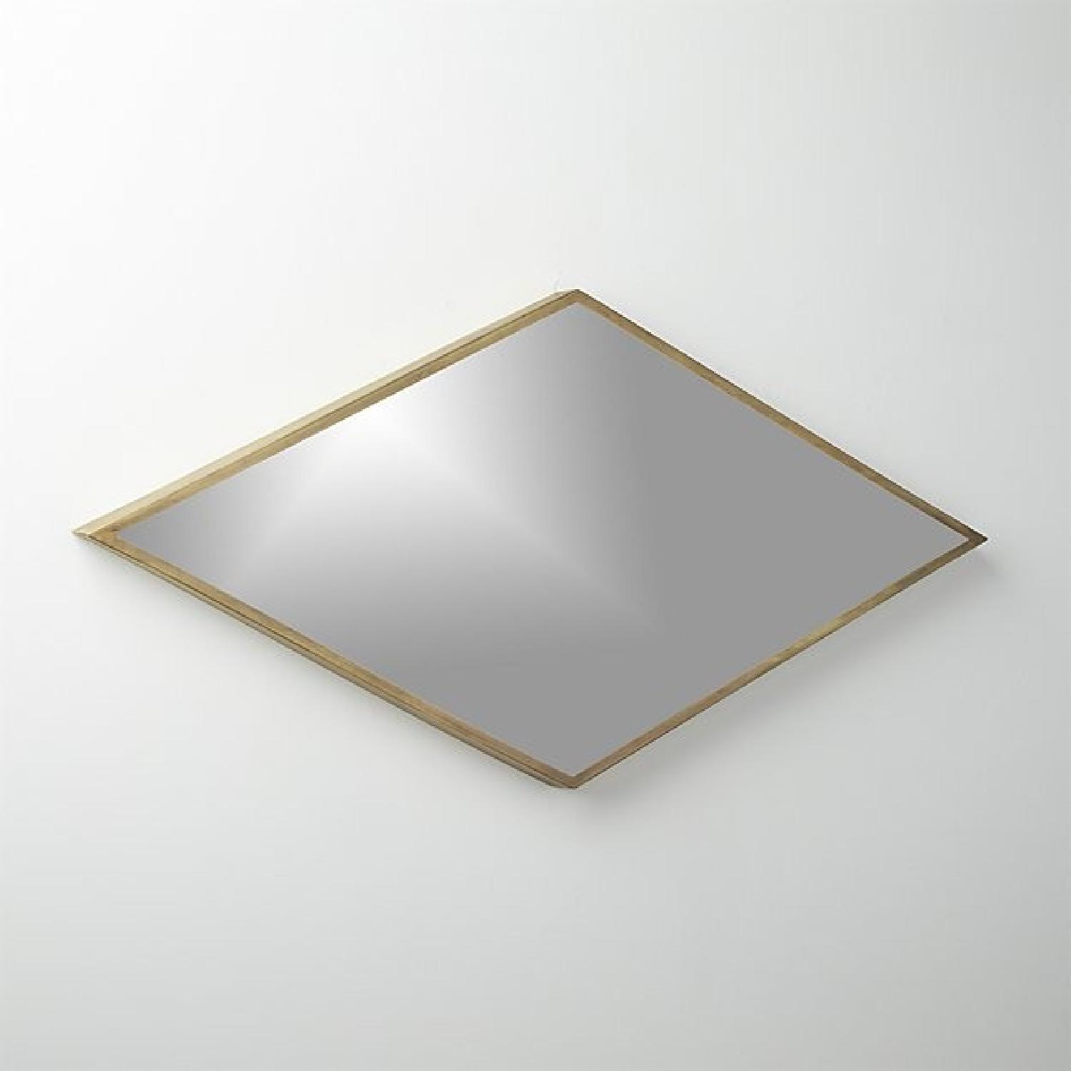 CB2 Diamond Brass Wall Mirror AptDeco