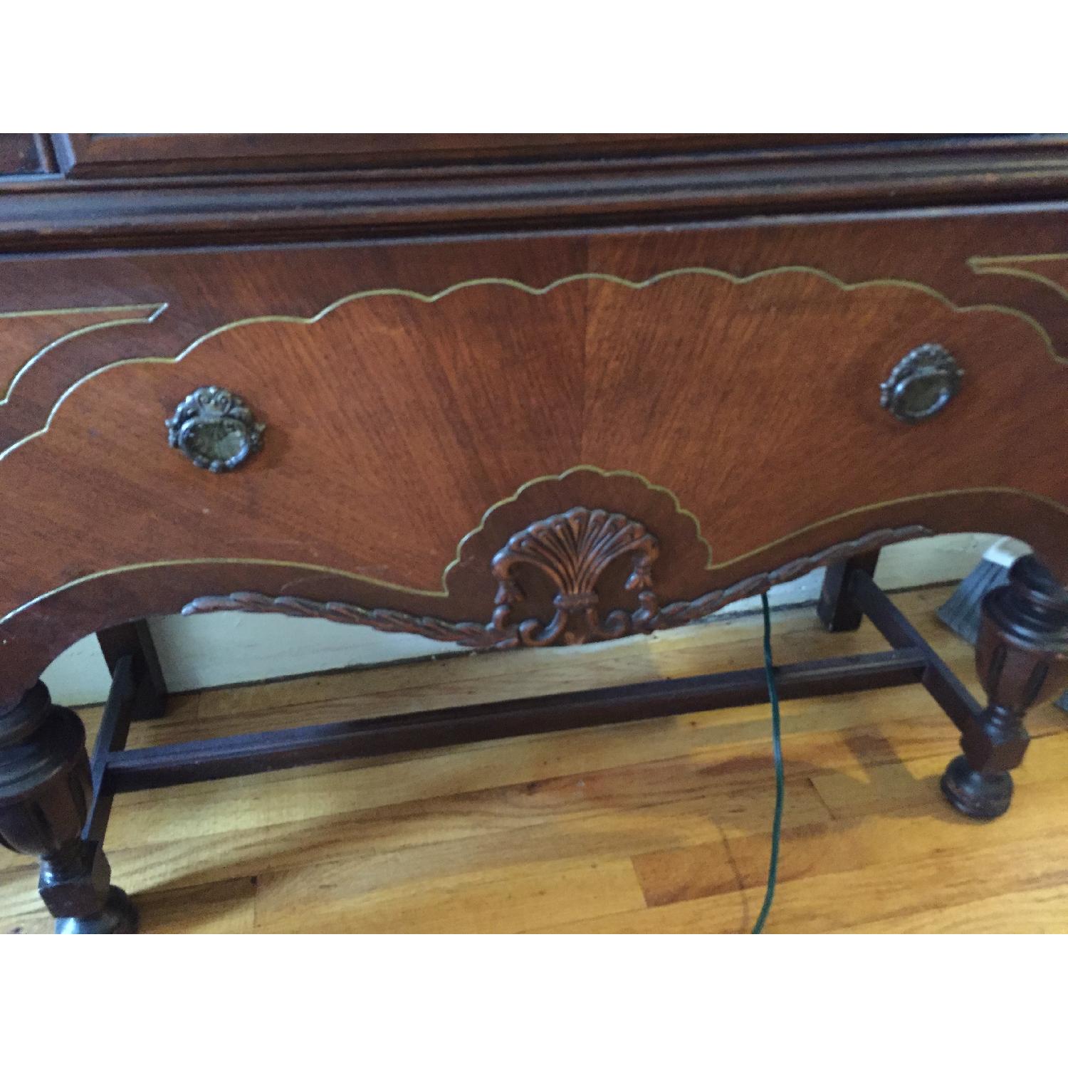 Antique Wood China Cabinet - image-7