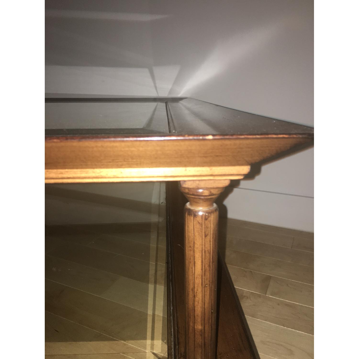 Vintage Wood & Glass Coffee Table - image-3