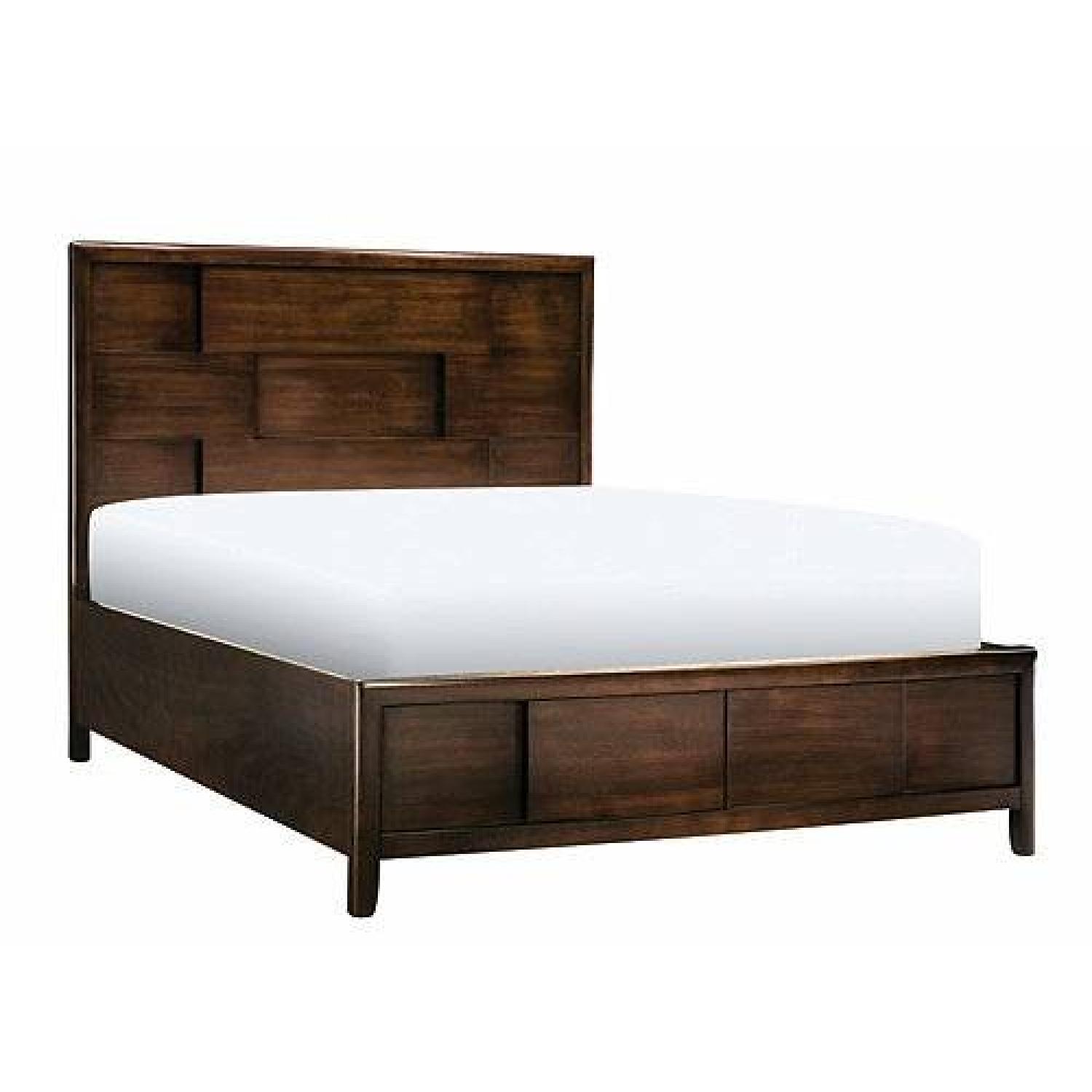Raymour & Flanigan Saratoga Dark Wood Queen Storage Platform Bed - image-0