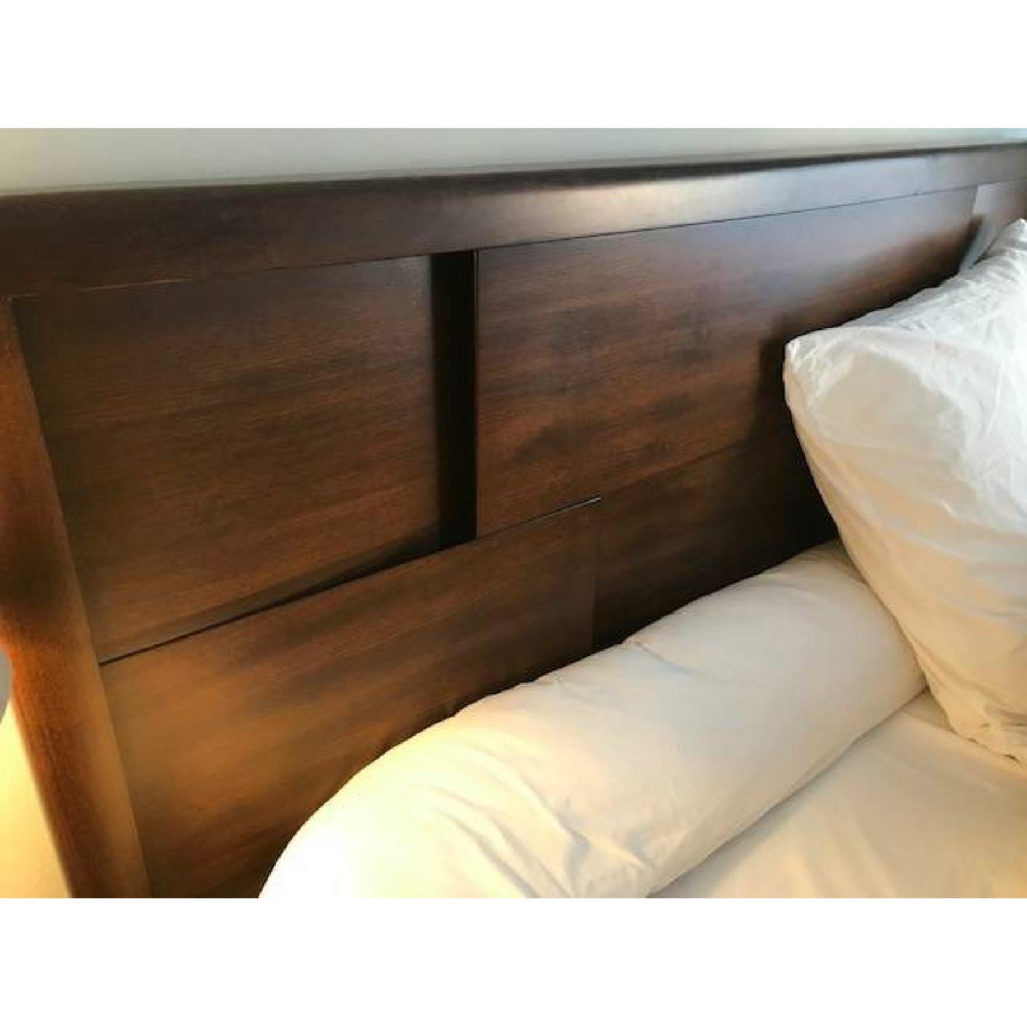 Raymour & Flanigan Saratoga Dark Wood Queen Storage Platform Bed - image-2