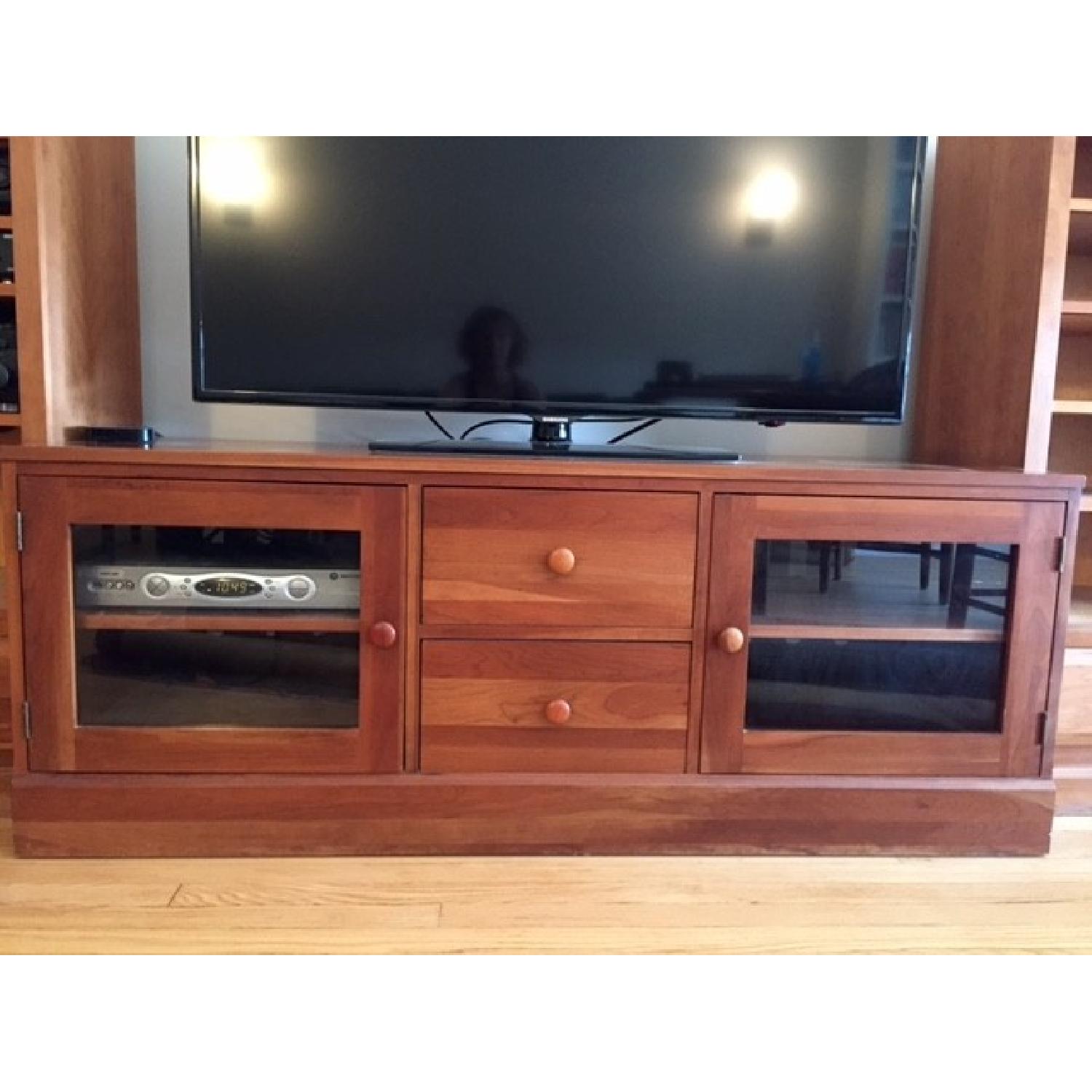 Ethan Allen Media Console in Cherry Finish - image-1