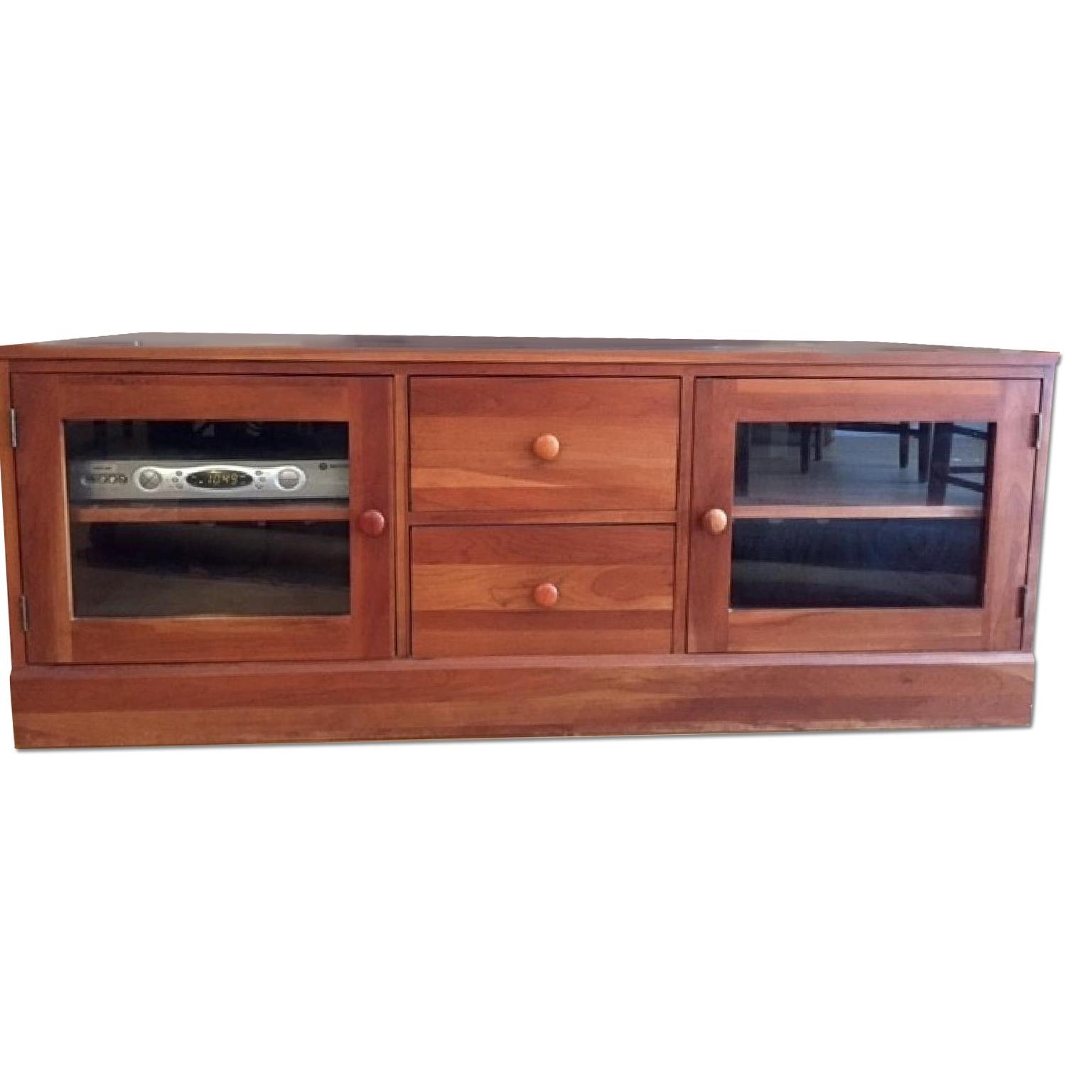 Ethan Allen Media Console in Cherry Finish - image-0