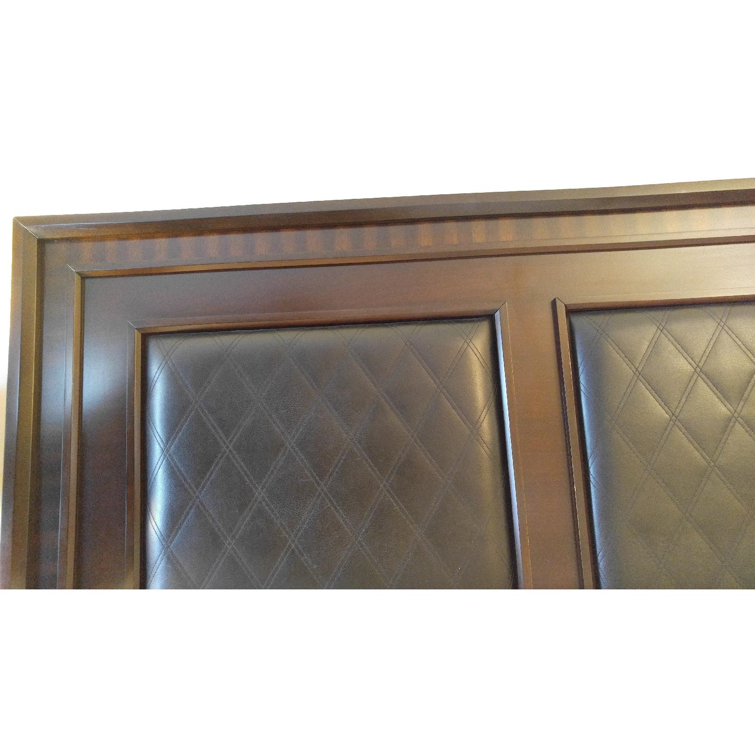 Bob's Cherry Wood & Faux Leather Queen Bed w/ Storage - image-3