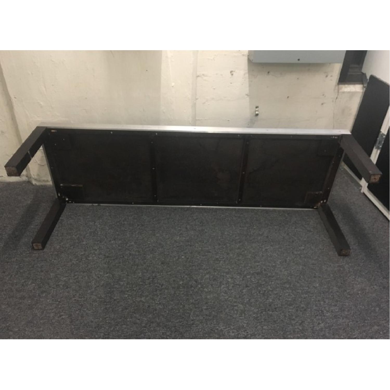 Custom Dark Wood & Metal Coffee Table - image-5