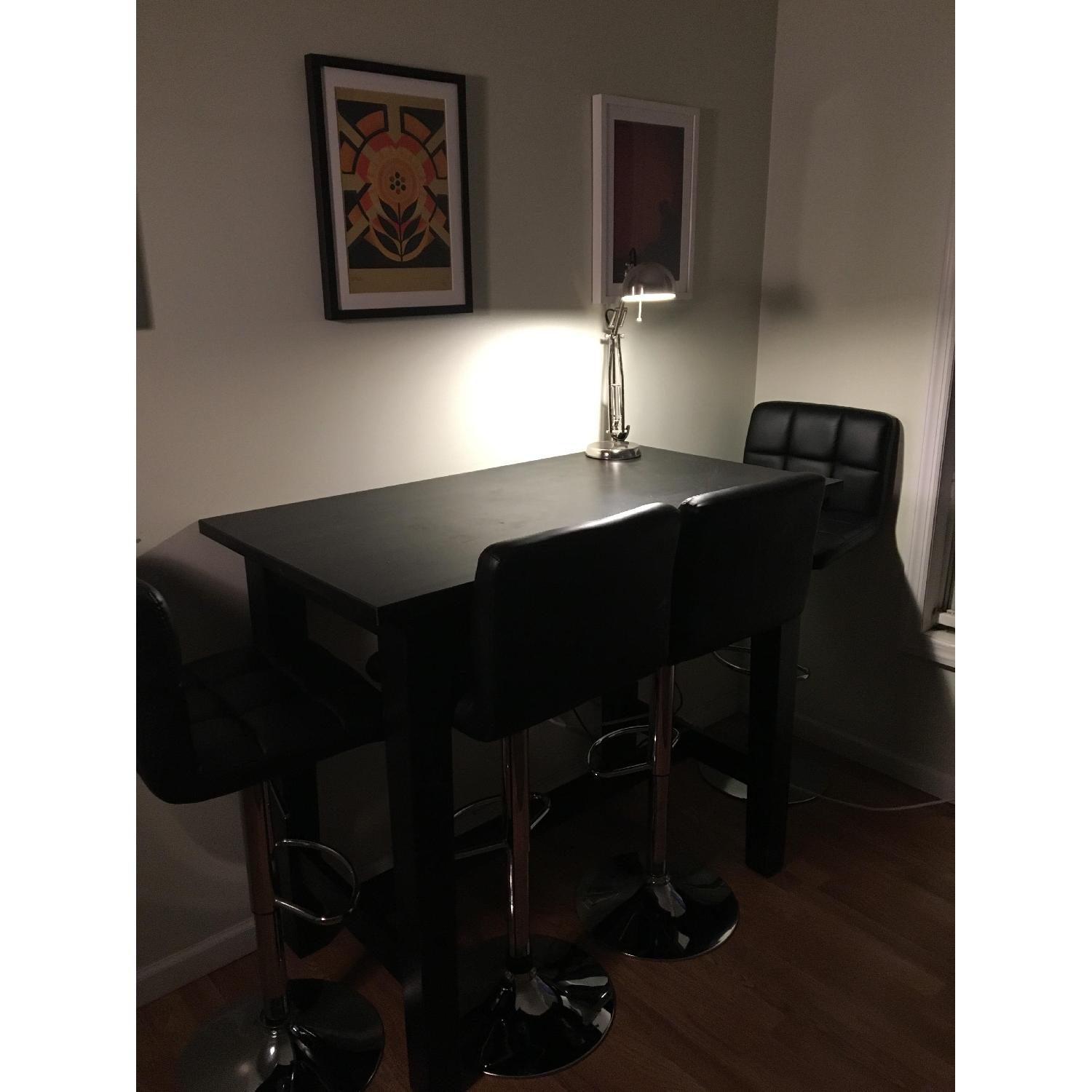 Ikea Stornas High-Top Black Table w/ 4 Stools - image-2