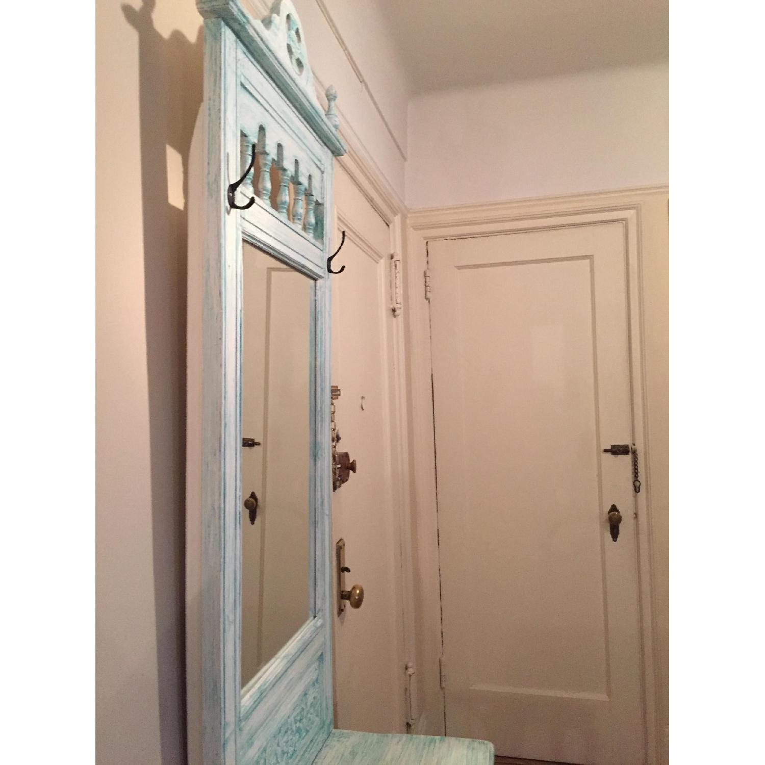 Nadeau Furniture Vintage Style Entryway Table w/ Built-in Mirror - image-1