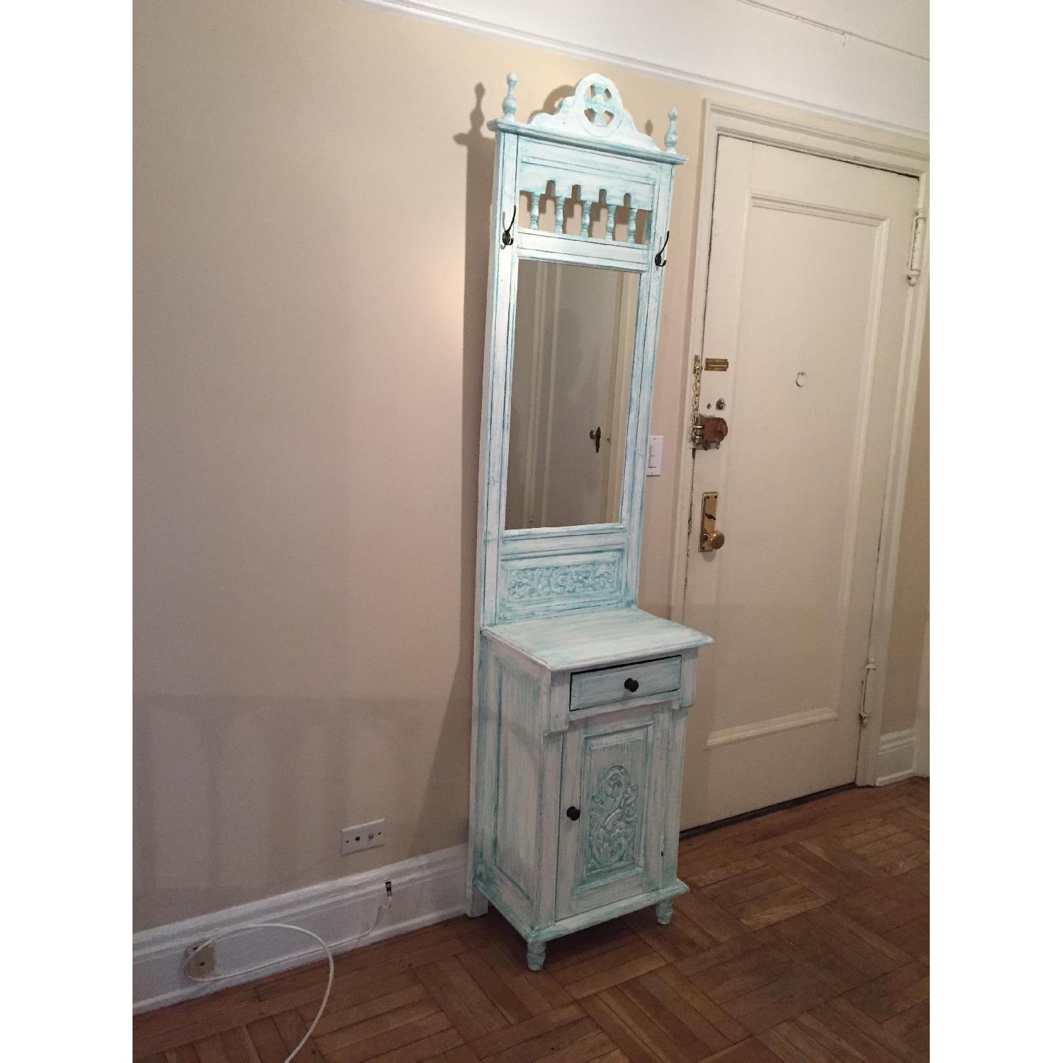 Nadeau Furniture Vintage Style Entryway Table w/ Built-in Mirror - image-2