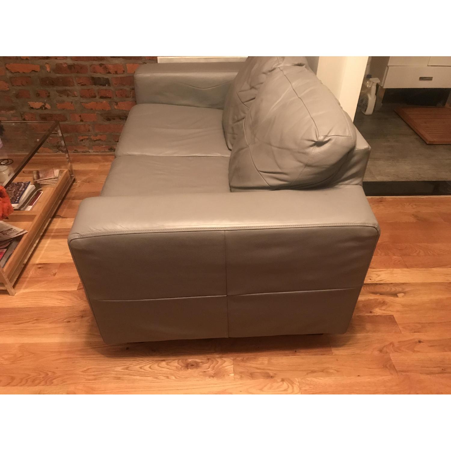 Ikea Skogaby Leather Loveseat in Gray - image-2