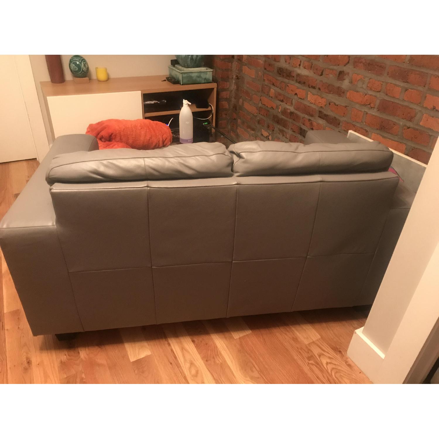 Ikea Skogaby Leather Loveseat in Gray - image-3