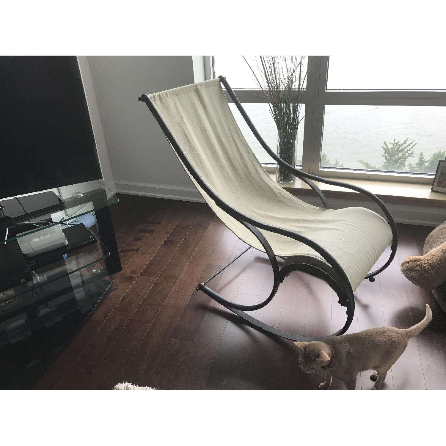Restoration Hardware Linen Rocking Chair - image-1