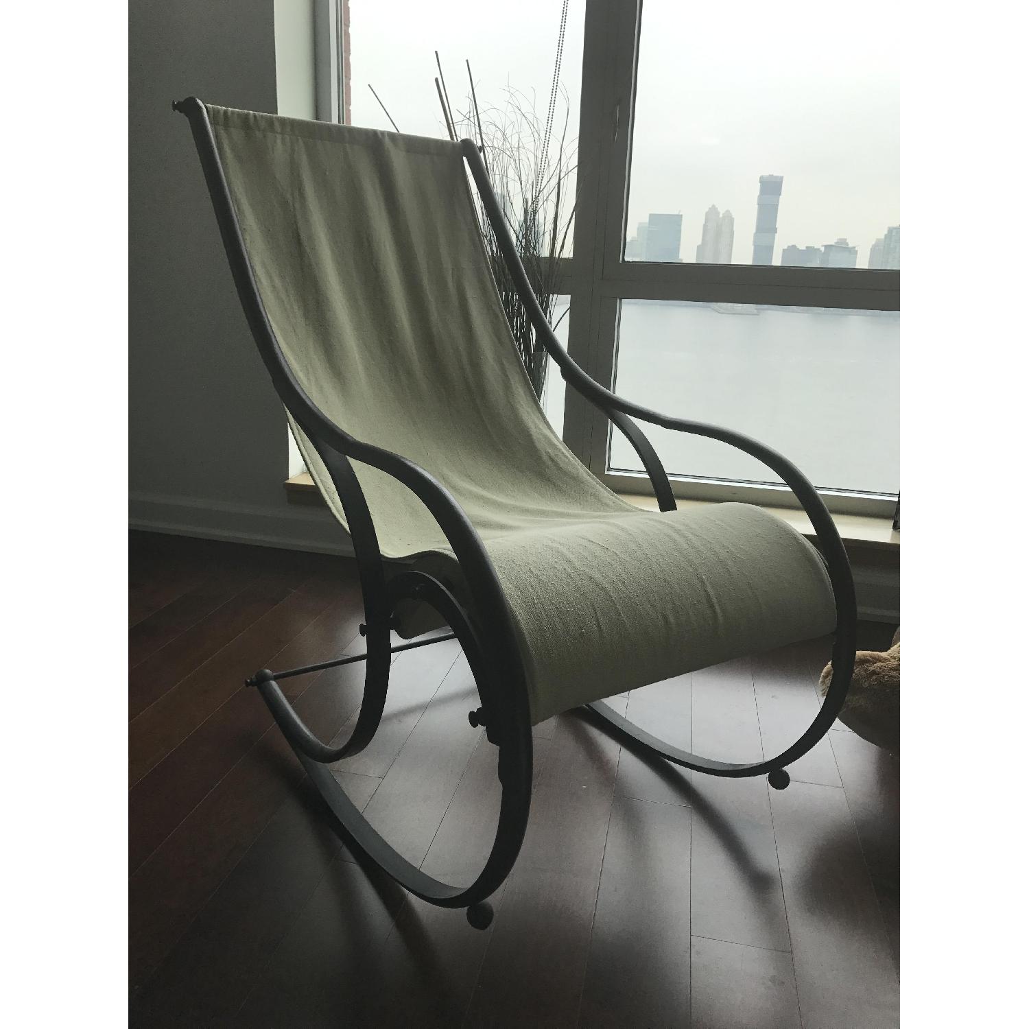 Restoration Hardware Linen Rocking Chair - image-2