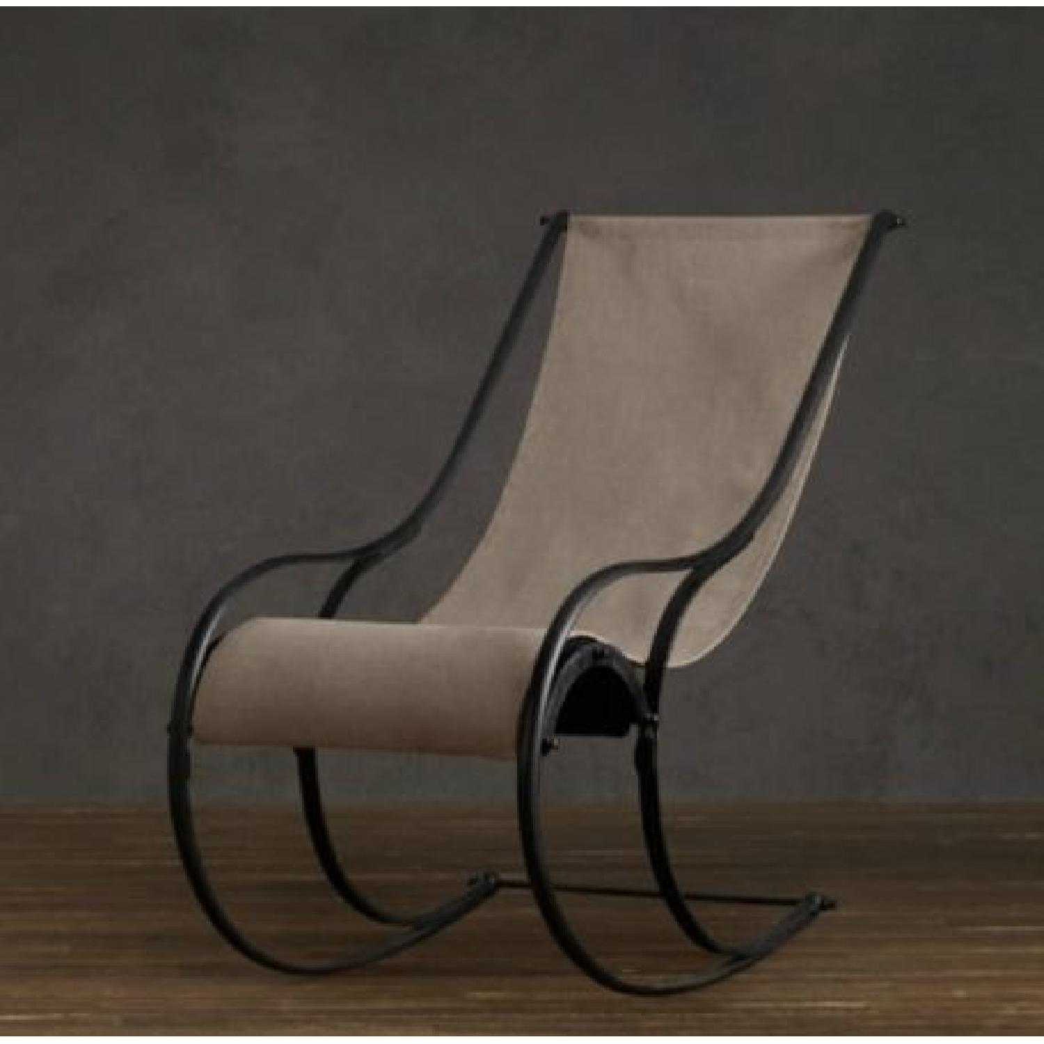 Restoration Hardware Linen Rocking Chair - image-5