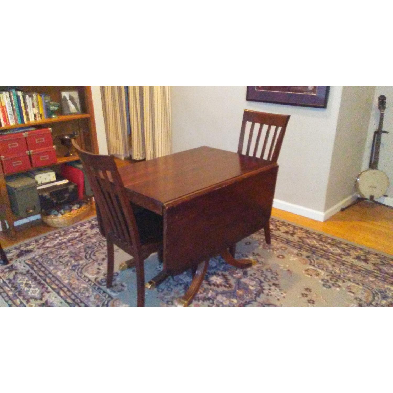 Duncan Phyfe Reproduction Drop Leaf Table w/ 2 Chairs - image-1