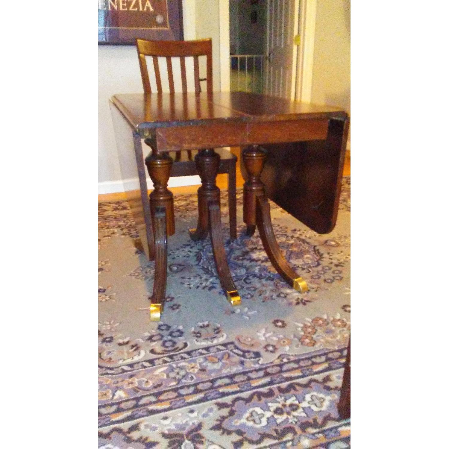 Duncan Phyfe Reproduction Drop Leaf Table w/ 2 Chairs - image-2