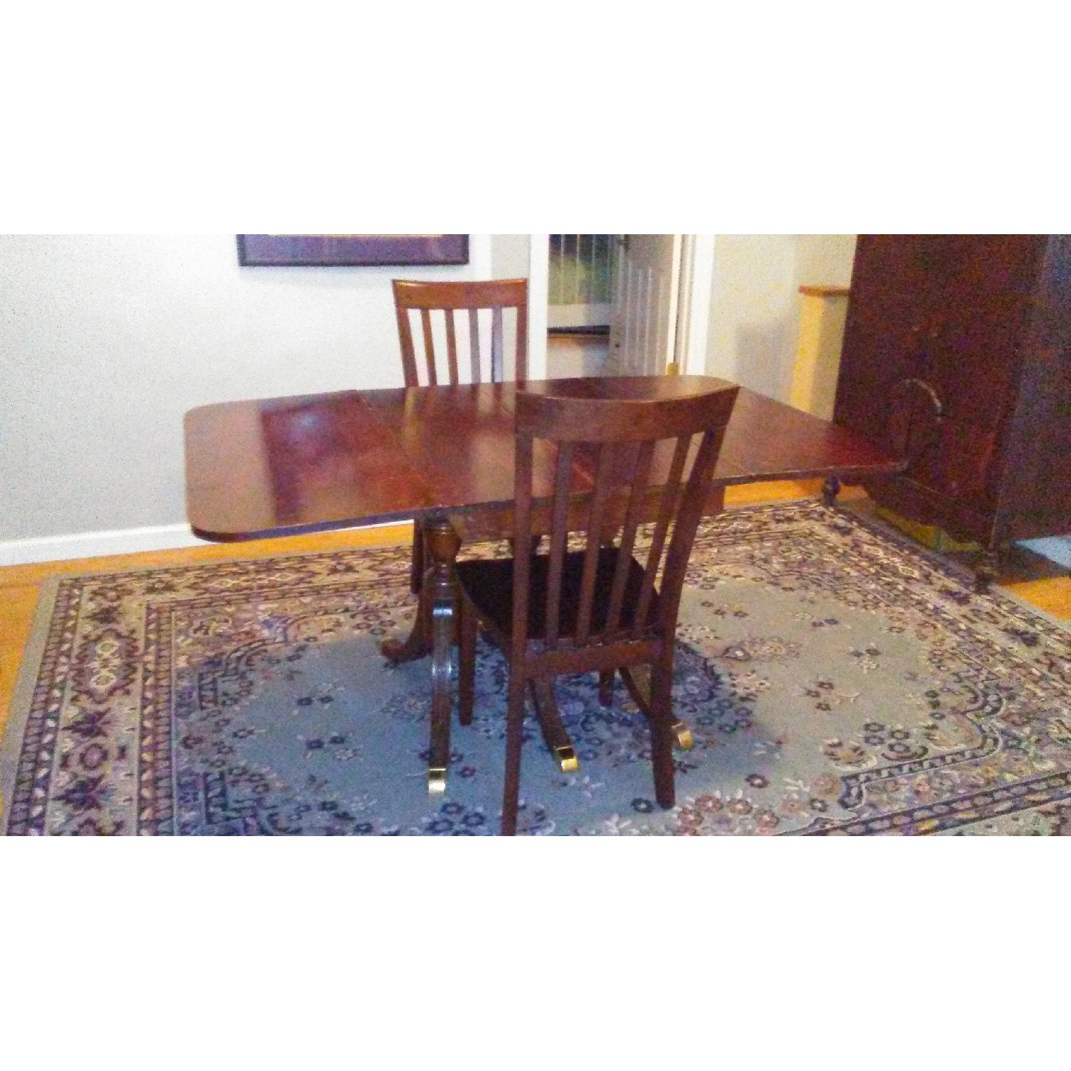 Duncan Phyfe Reproduction Drop Leaf Table w/ 2 Chairs - image-3