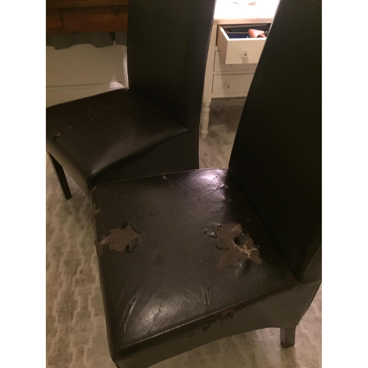 Black Faux Leather Dining Chairs - image-2