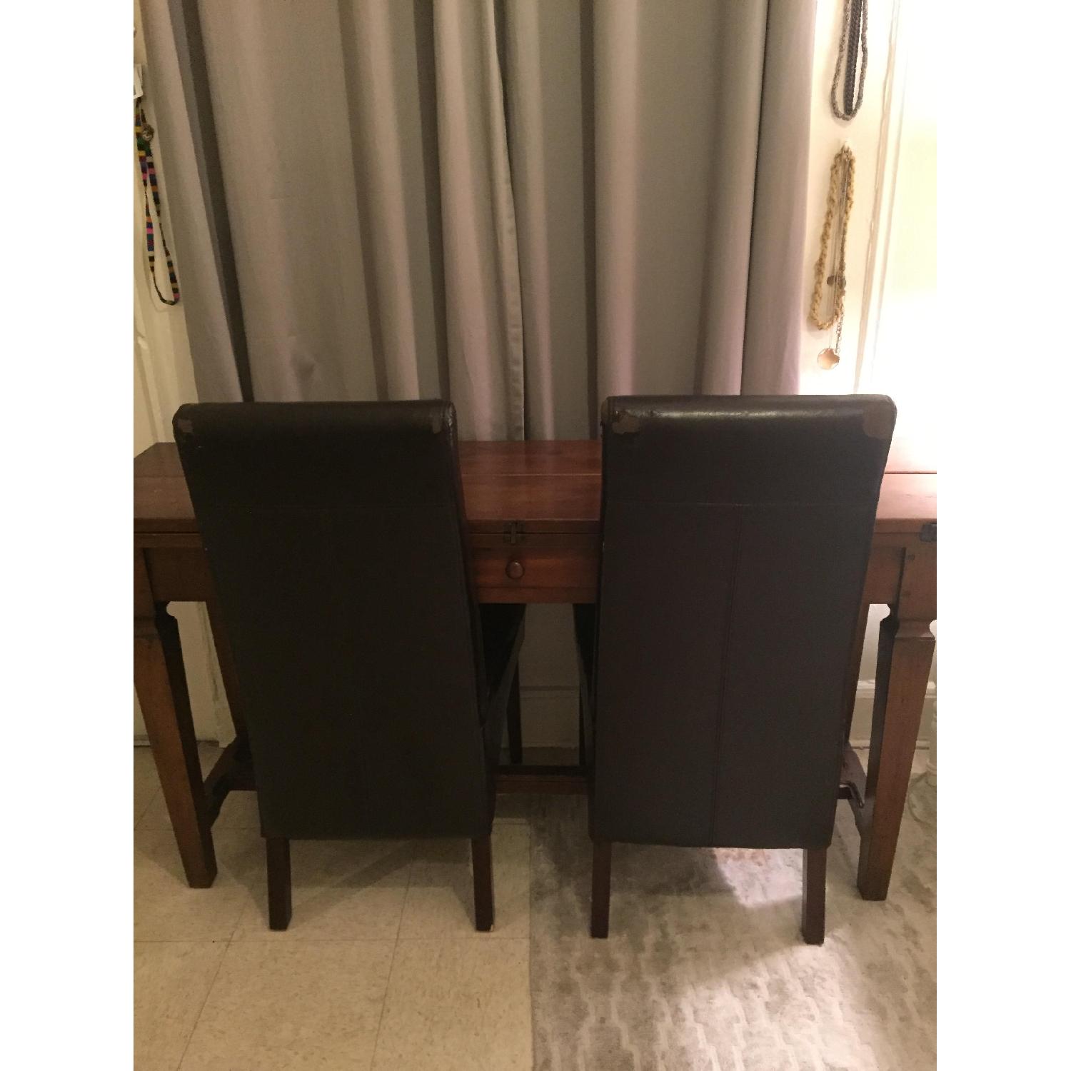 Black Faux Leather Dining Chairs - image-5