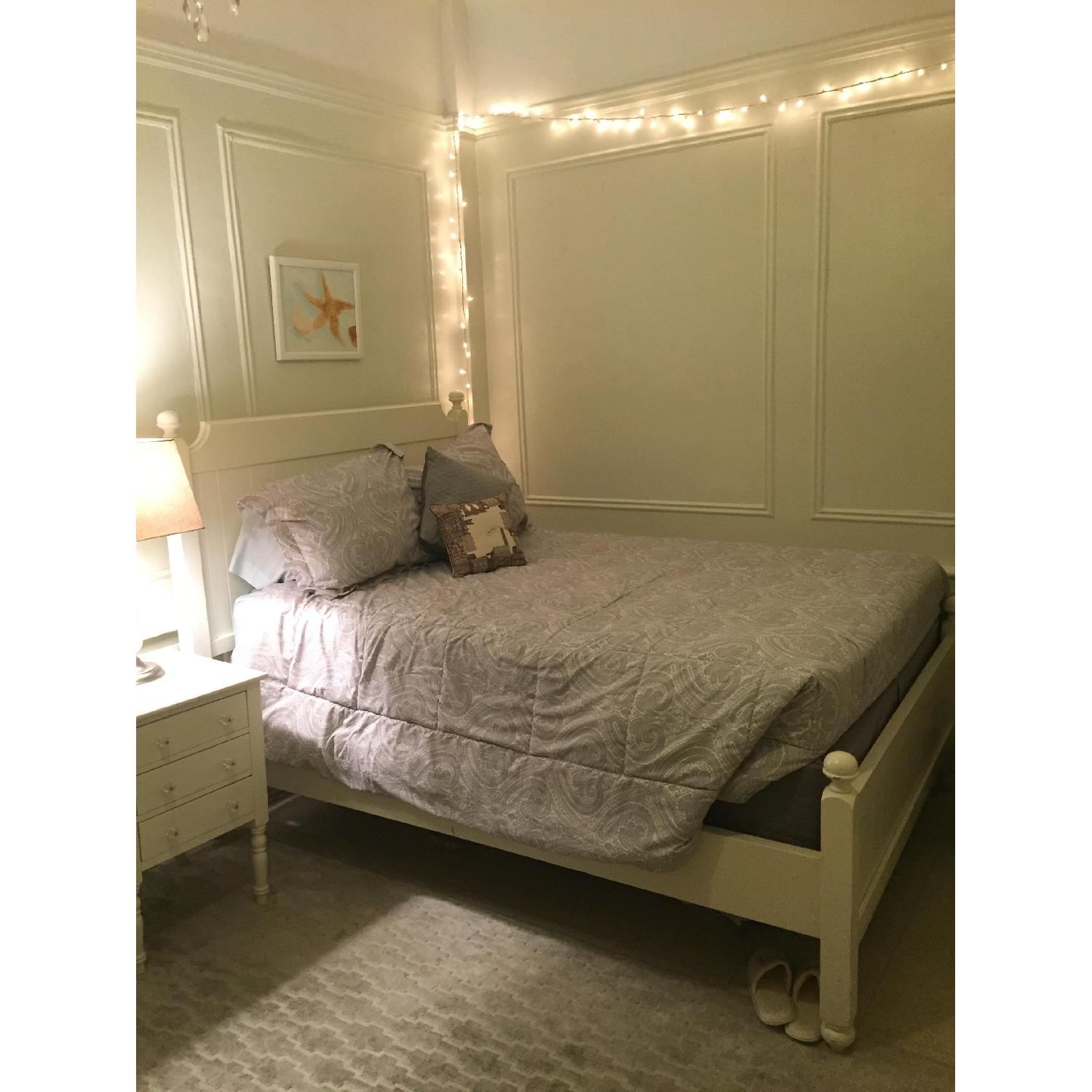 Pottery Barn Teen White Nightstand w/ Crystal Knobs - image-4