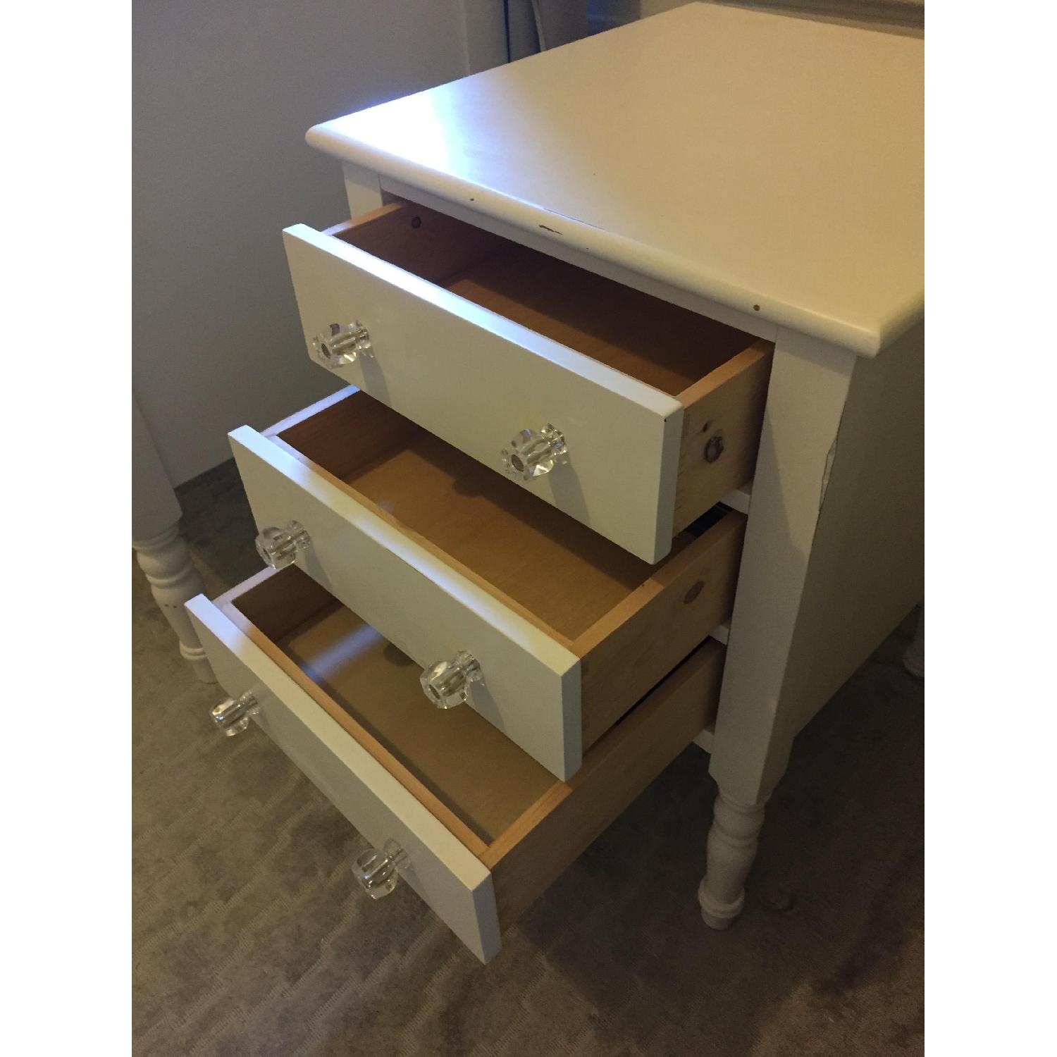 Pottery Barn Teen White Nightstand w/ Crystal Knobs - image-5