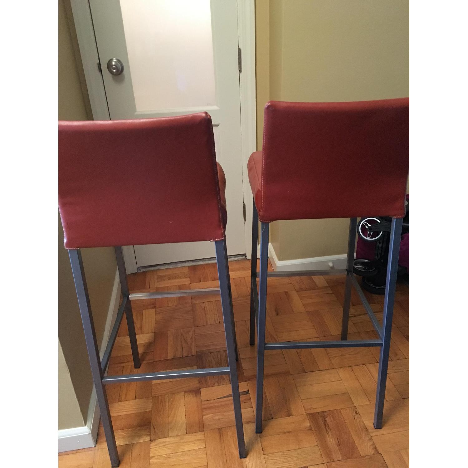 Design Within Reach Leather Bar Height Stools - image-3