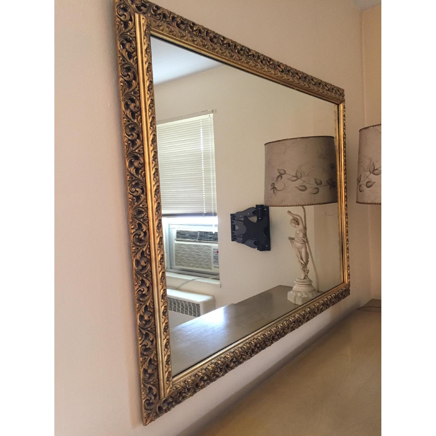 Vintage Gold Frame Rectangular Wall Mirror - image-2