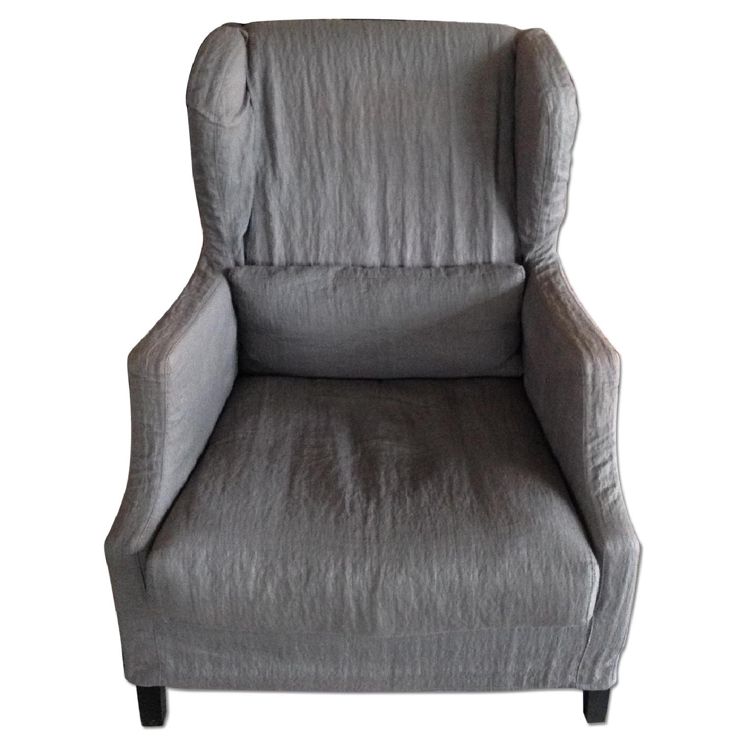 Grey Linen Armchair - image-0