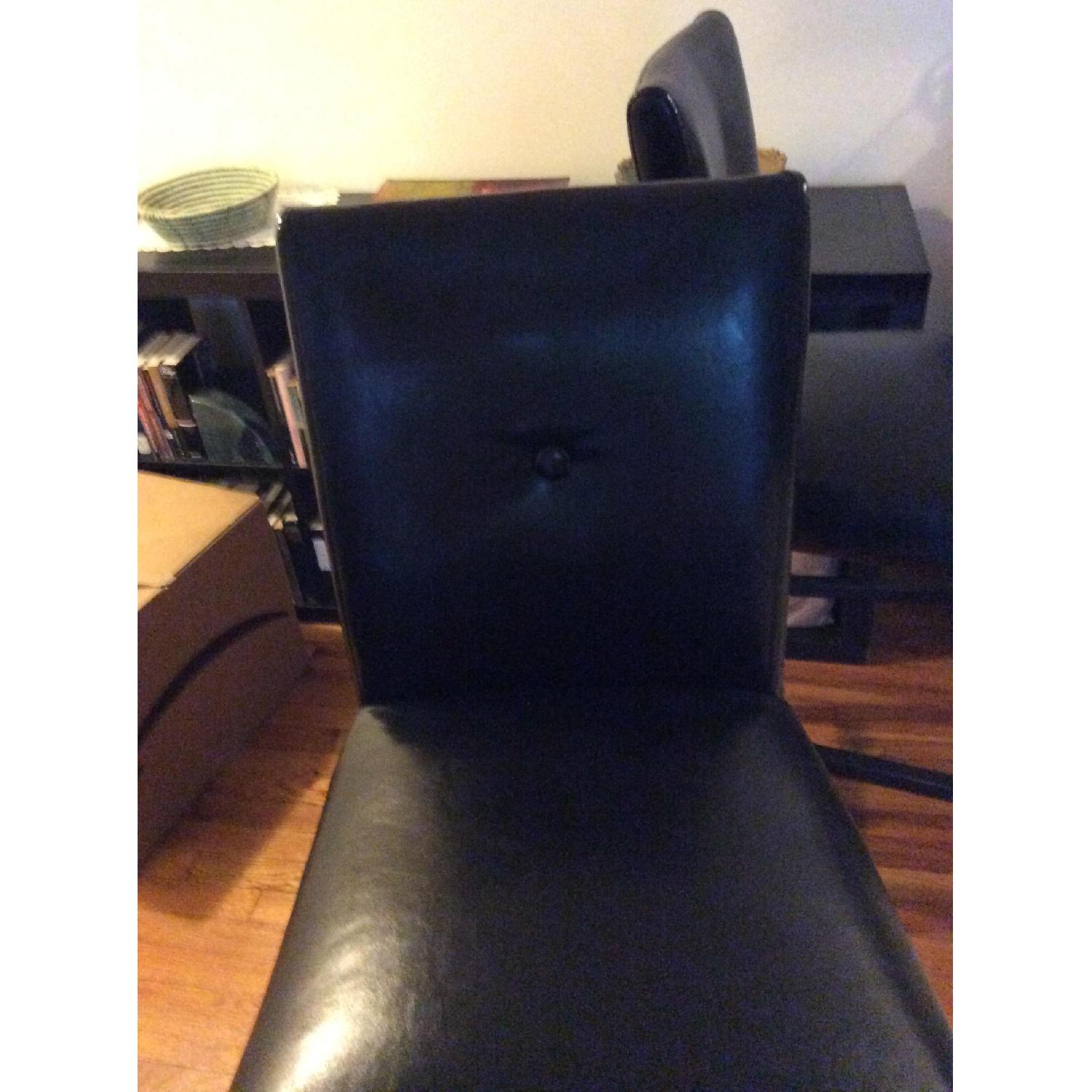 Pier 1 Black Leather Bar Stools - image-6